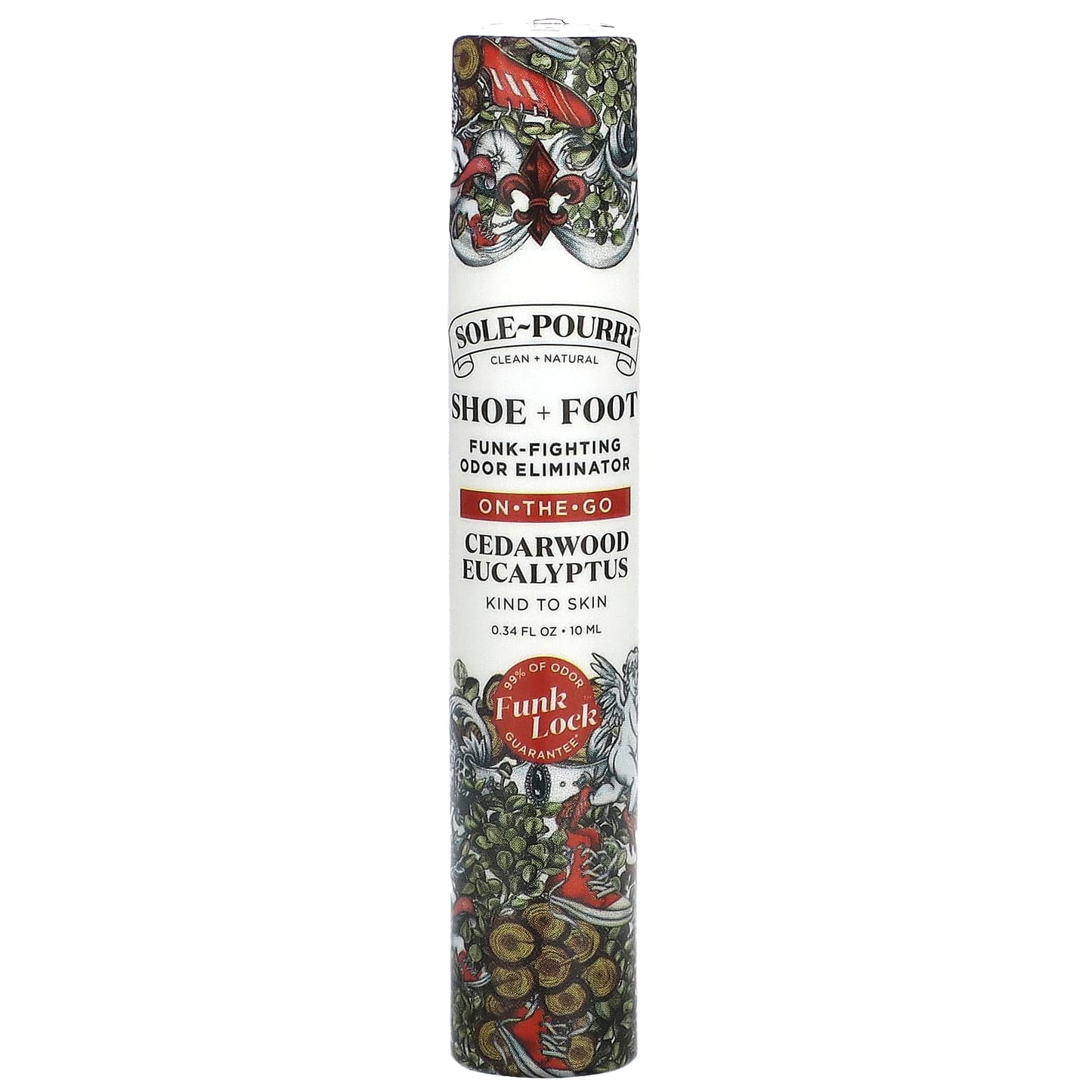 Poo-Pourri, Sole-Pourri™  Shoe+ Foot, Funk-Fighting Odor Eliminator, Cedarwood Eucalyptus, 0.34 fl (10 ml) - Image 1