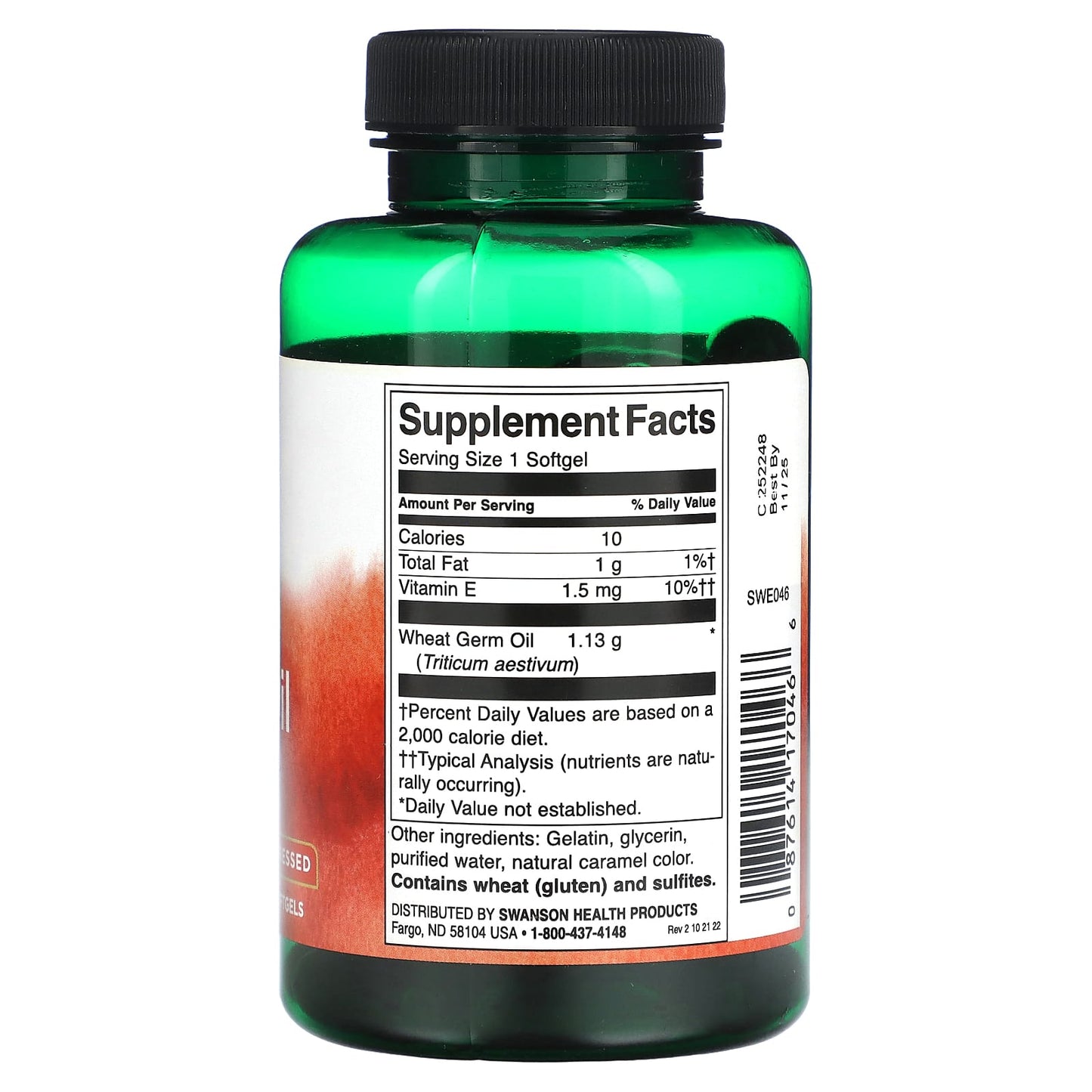 Swanson, Wheat Germ Oil, 1,130 mg, 60 Softgels - Image 2