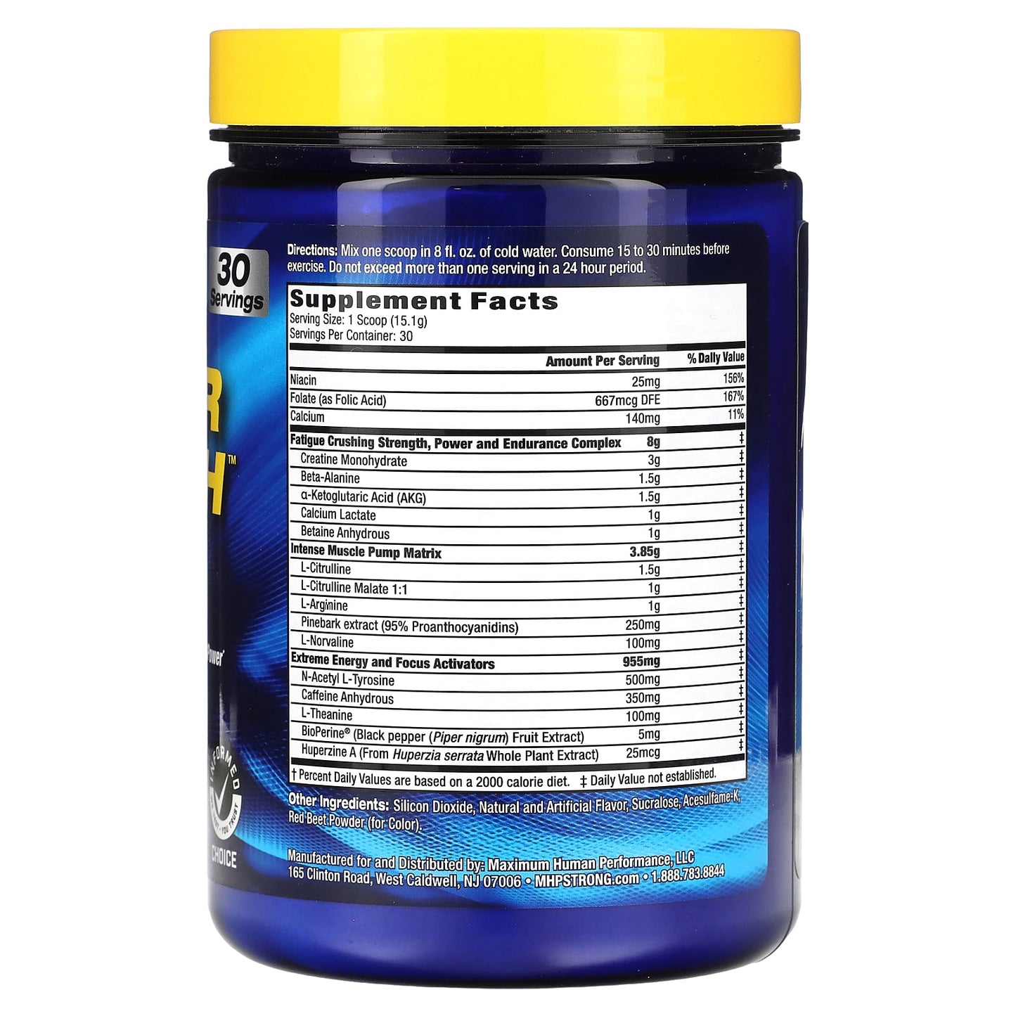 MHP, Hyper Crush, Pre-Workout, Strawberry Kiwi, 1 lbs (453 g) - Image 2