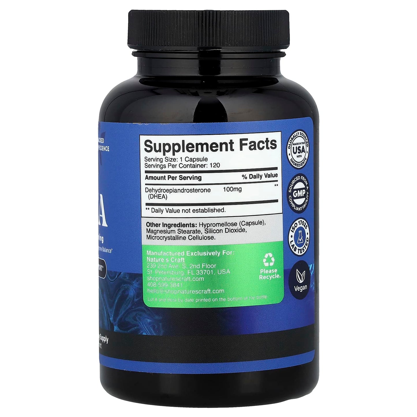 Nature's Craft, DHEA, 100 mg, 120 Capsules - Image 2