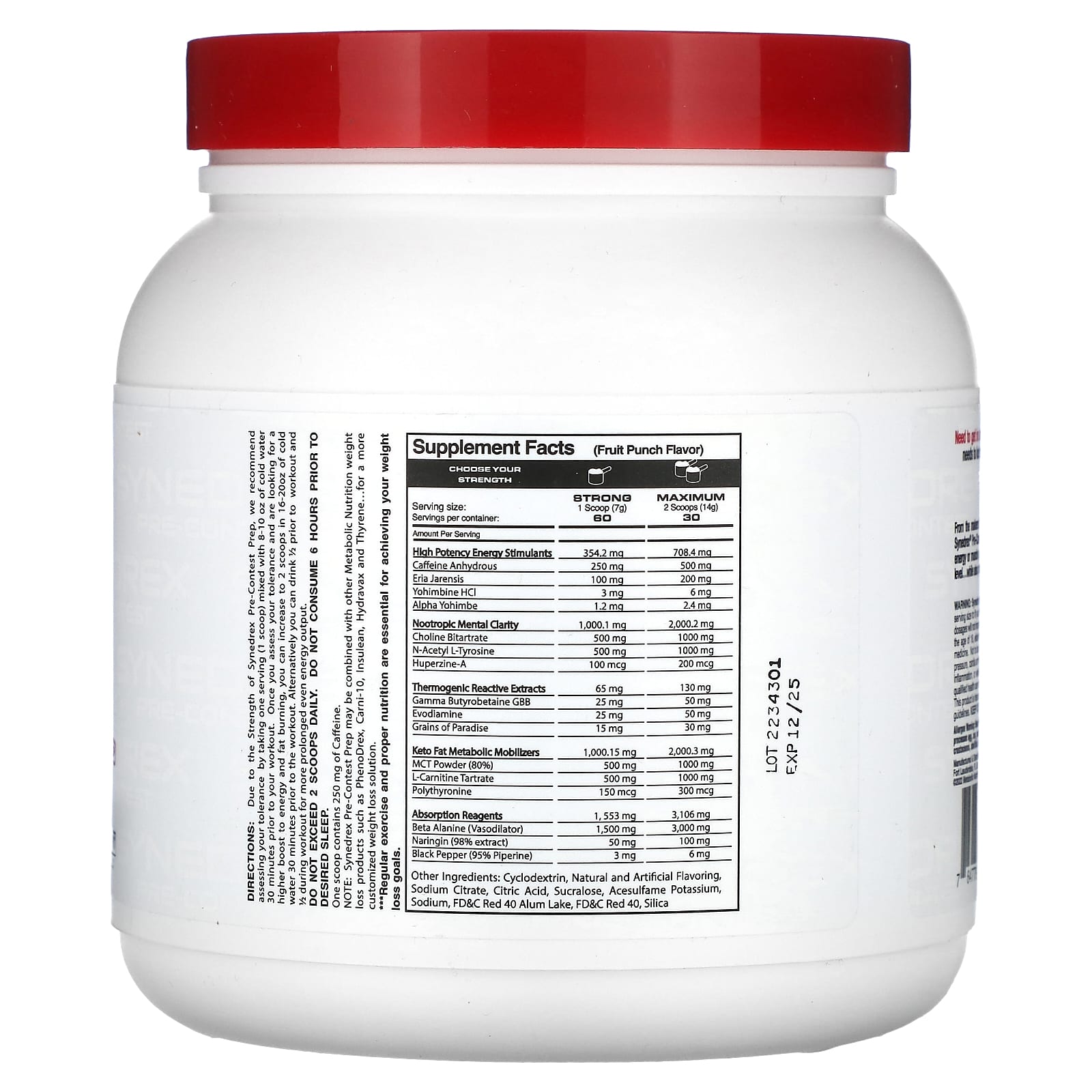 Metabolic Nutrition, Synedrex, Pre-Contest Prep, Fruit Punch, 14.8 oz (420 g) - Image 2