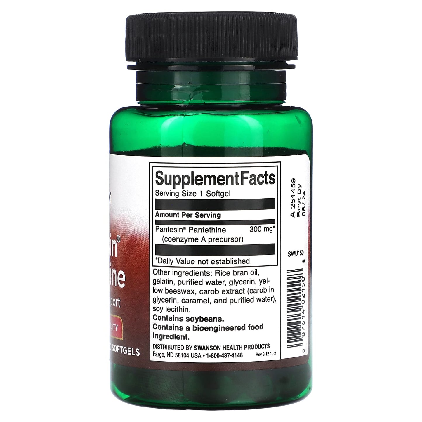 Swanson, Pantesin Pantethine, 60 Softgels (300 mg per Softgel) - Image 2