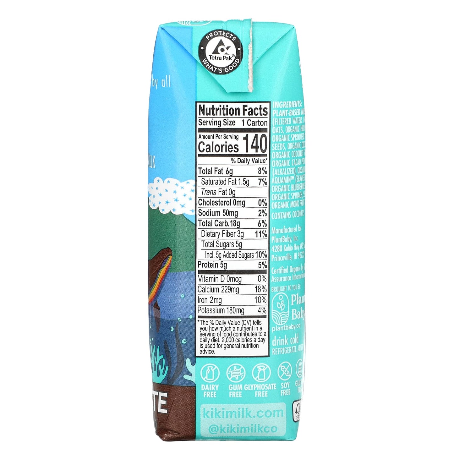 Kiki Milk, Organic Plant-Based Milk, Chocolate , 8 fl oz (237 ml) - Image 2