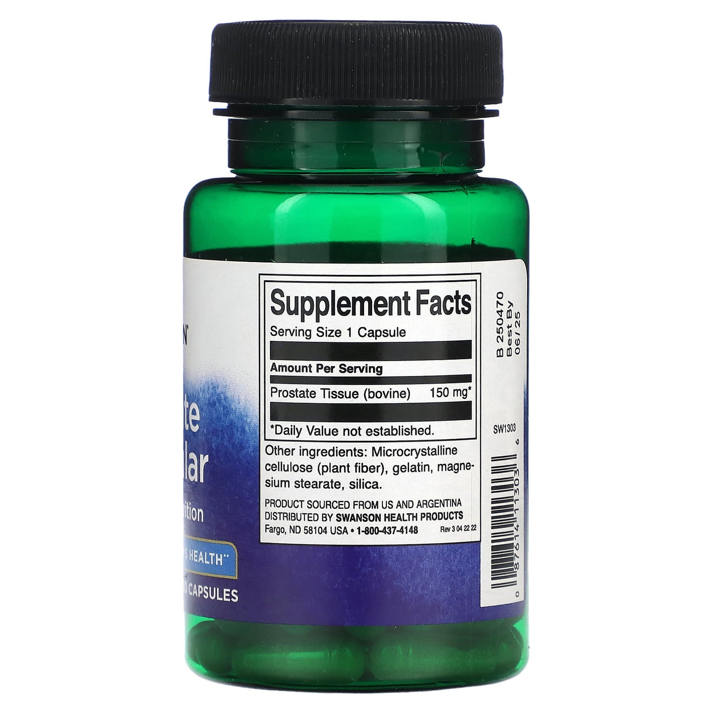 Swanson, Prostate Glandular, 150 mg , 60 Capsules - Image 2