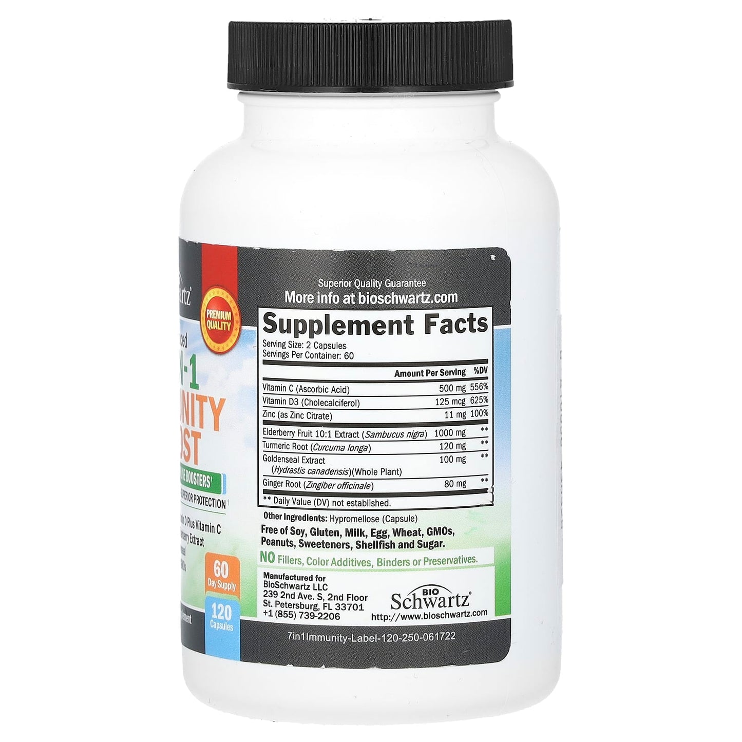 7-in-1 Immunity Boost Supplement by BioSchwartz - 120 Capsules - Image 2
