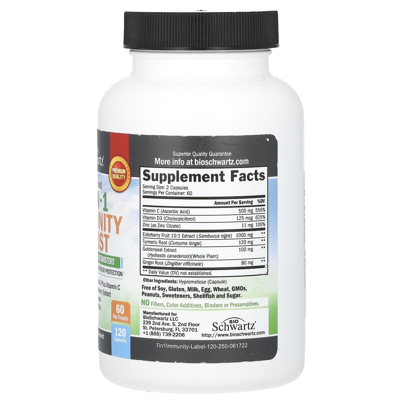 7-in-1 Immunity Boost Supplement by BioSchwartz - 120 Capsules - Image 2
