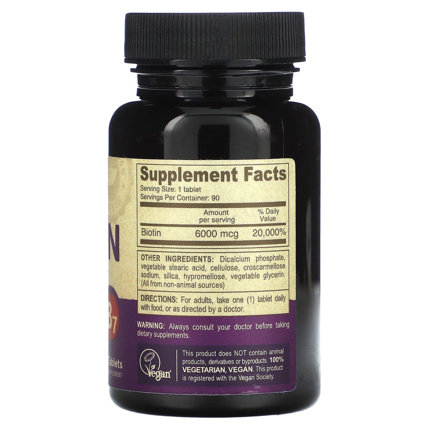 Deva Vegan Biotin Supplement - 90 Tablets (6,000 mcg per Tablet) - Image 2