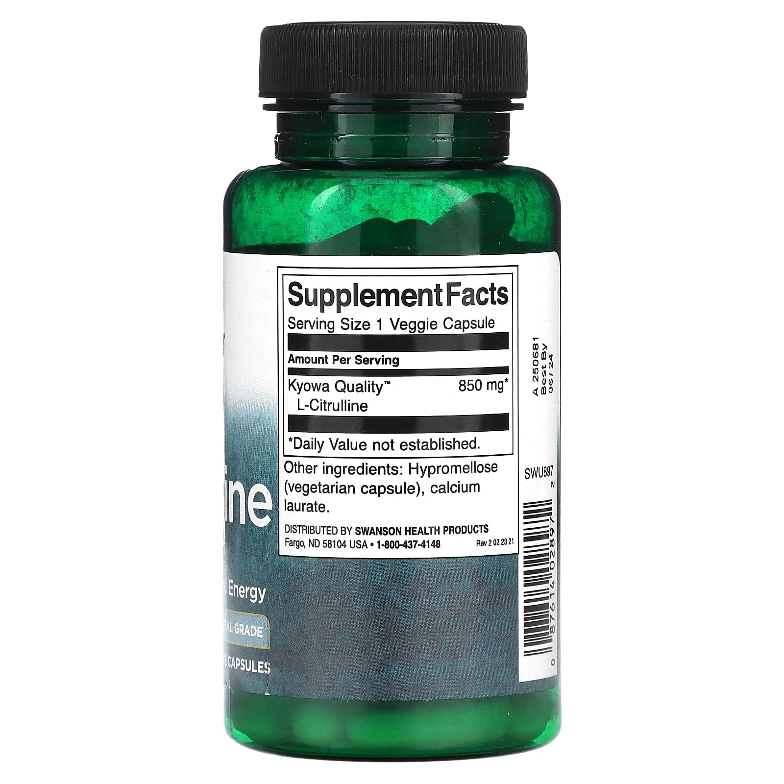 Swanson, L-Citrulline, 850 mg, 60 Veggie Capsules - Image 2