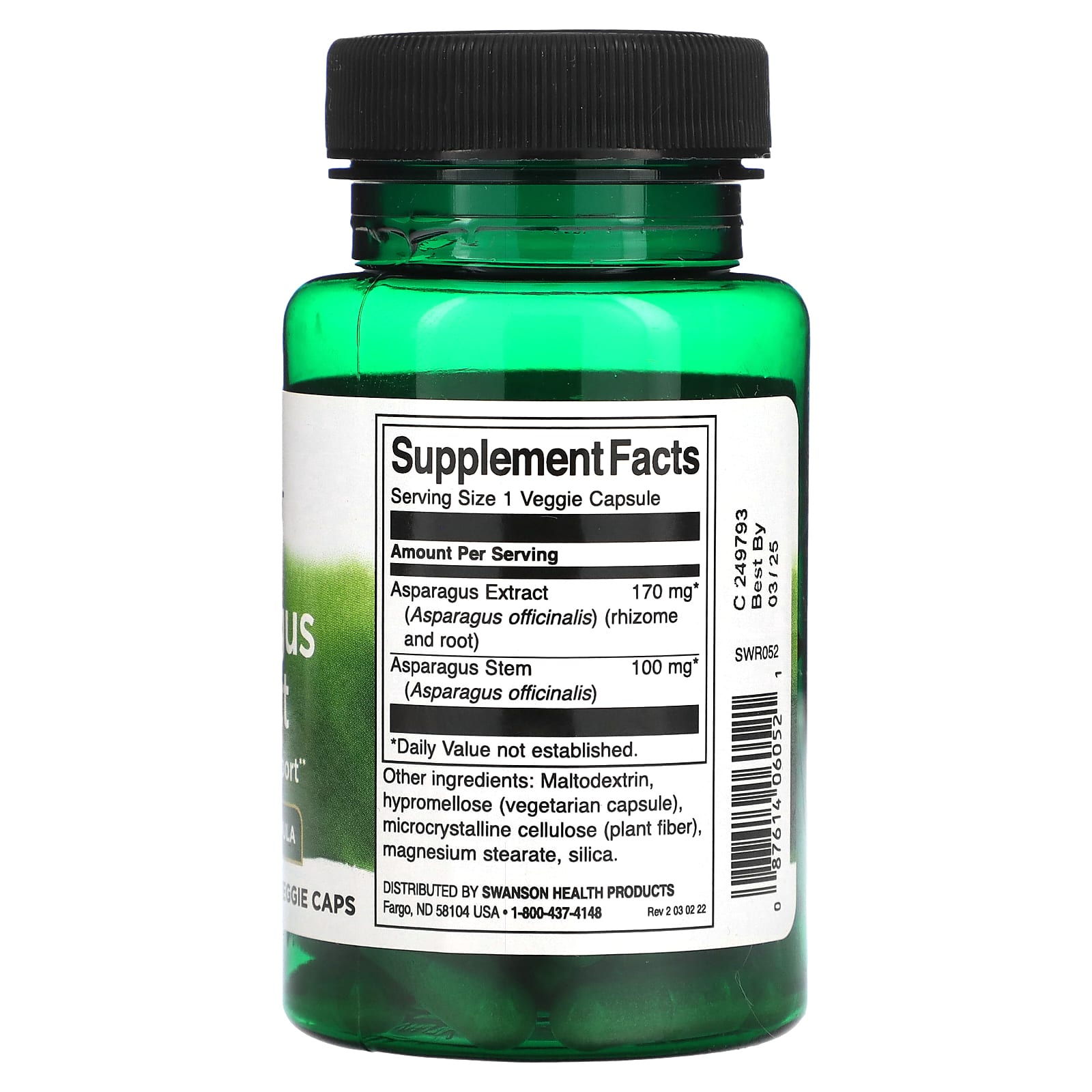 Swanson, Asparagus Extract, 60 Veggie Caps - Image 2