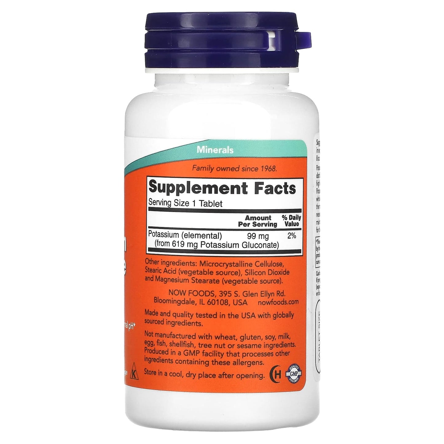NOW Foods, Potassium Gluconate, 99 mg, 100 Tablets - Image 2