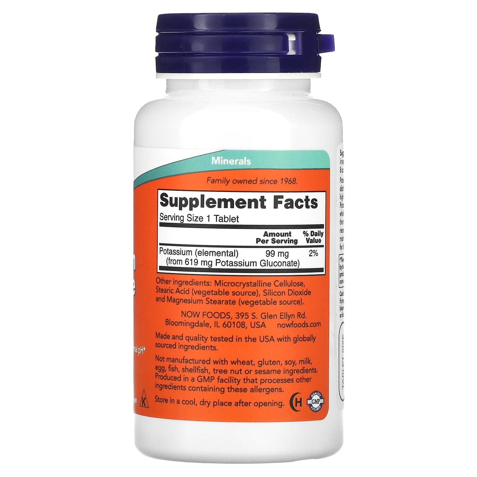 NOW Foods, Potassium Gluconate, 99 mg, 100 Tablets - Image 2