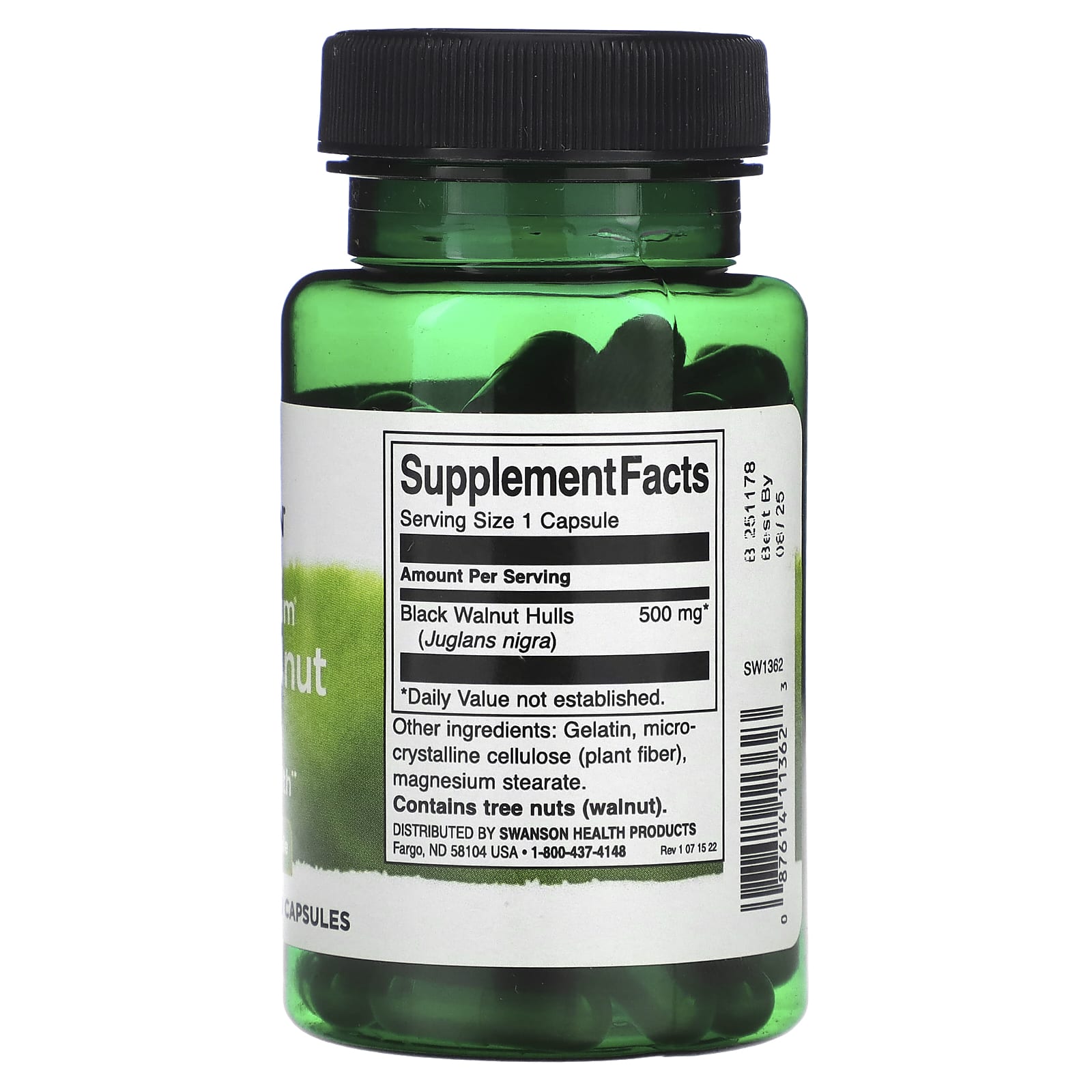 Swanson, Full Spectrum Black Walnut Hulls, 500 mg, 60 Capsules - Image 2