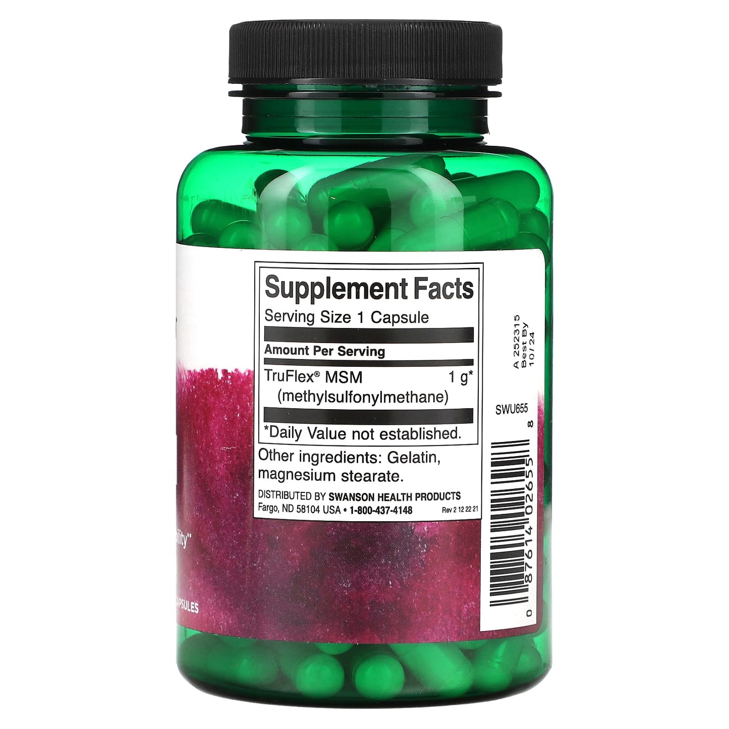 Swanson, MSM, 1,000 mg, 120 Capsules - Image 2