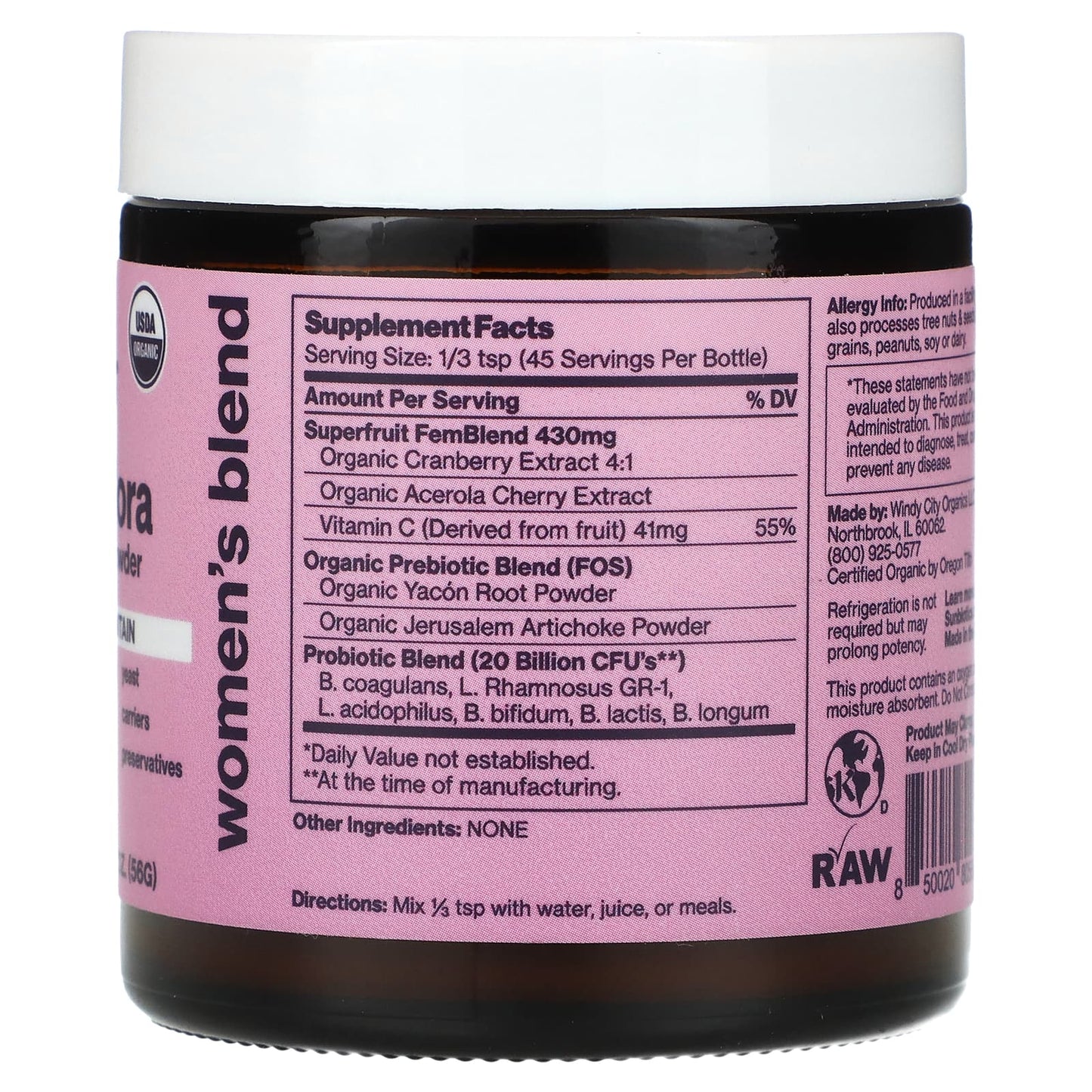 Sunbiotics, Friendlier Flora, Women's Blend, Probiotic & Prebiotic Powder, 2 oz (56 g) - Image 2