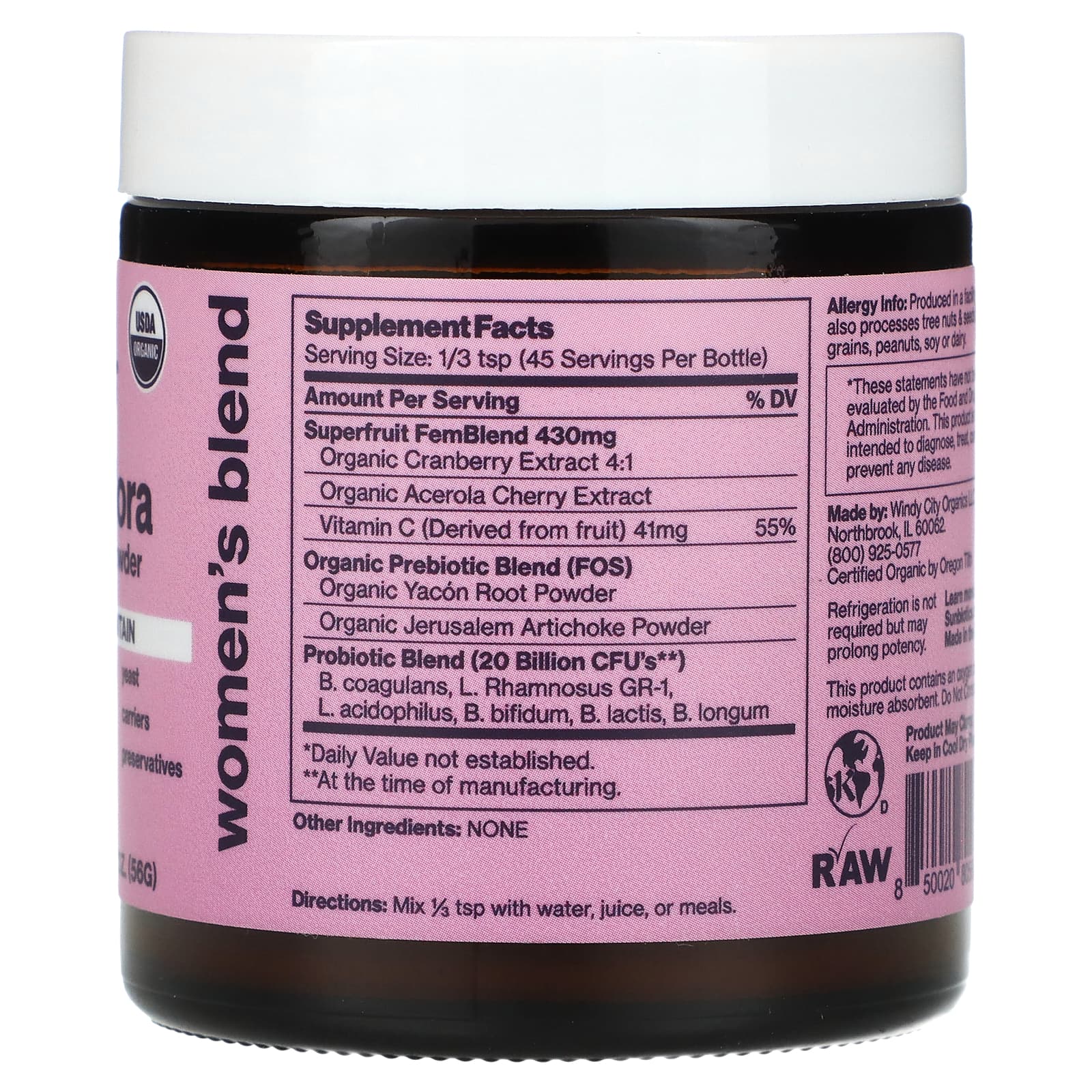 Sunbiotics, Friendlier Flora, Women's Blend, Probiotic & Prebiotic Powder, 2 oz (56 g) - Image 2