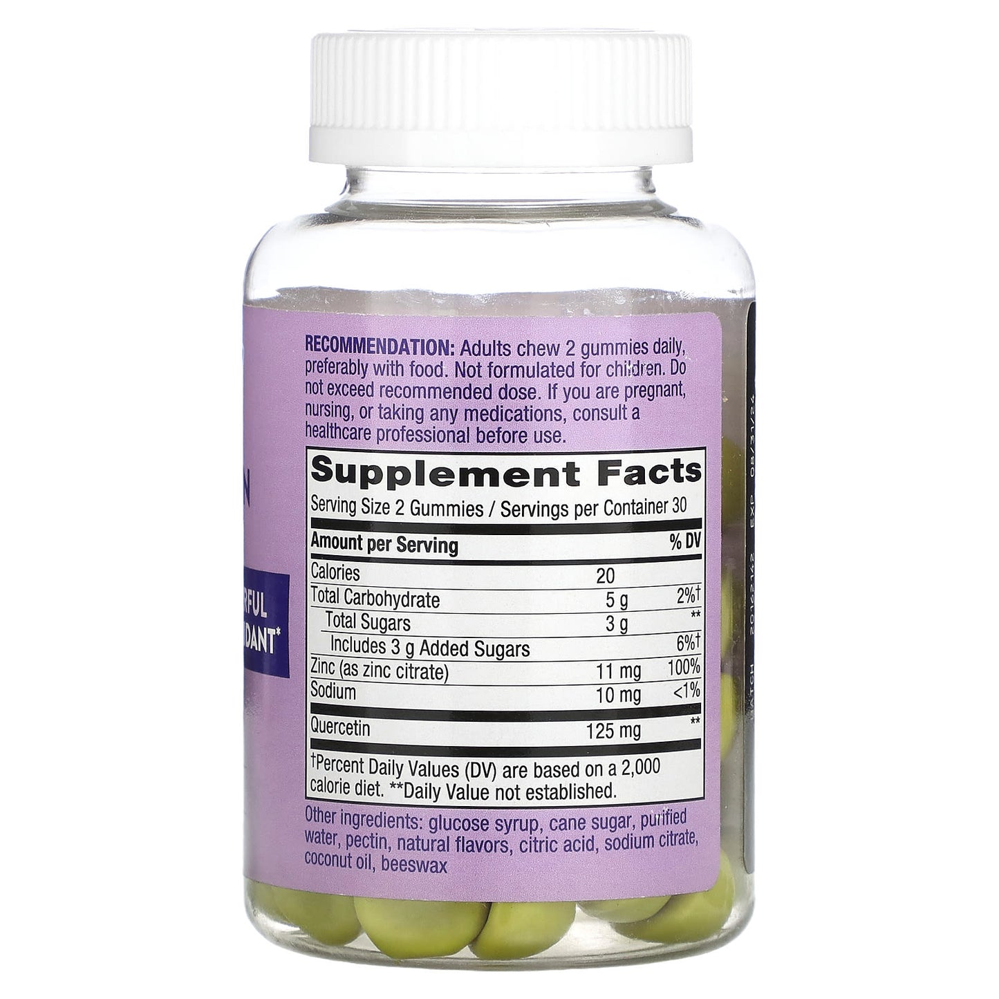 Nature's Way, Quercetin Gummies With Zinc, Lemon, 60 Gummies - Image 2