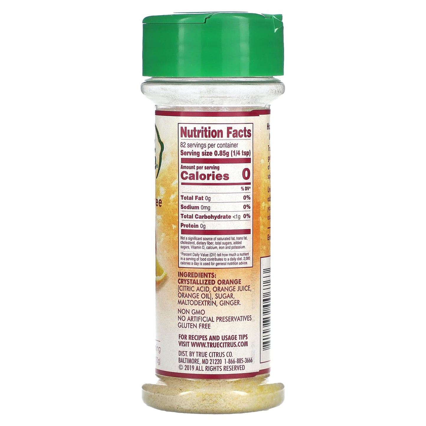 True Citrus, True Orange, Crystallized Orange Ginger, 2.47 oz (70 g) - Image 2