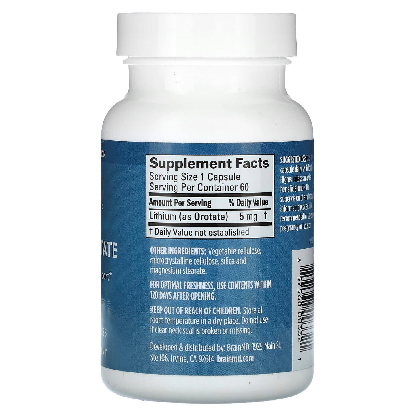 Lithium Orotate 5mg, 60 Vegan Capsules for Mood & Cognitive Support - Image 2