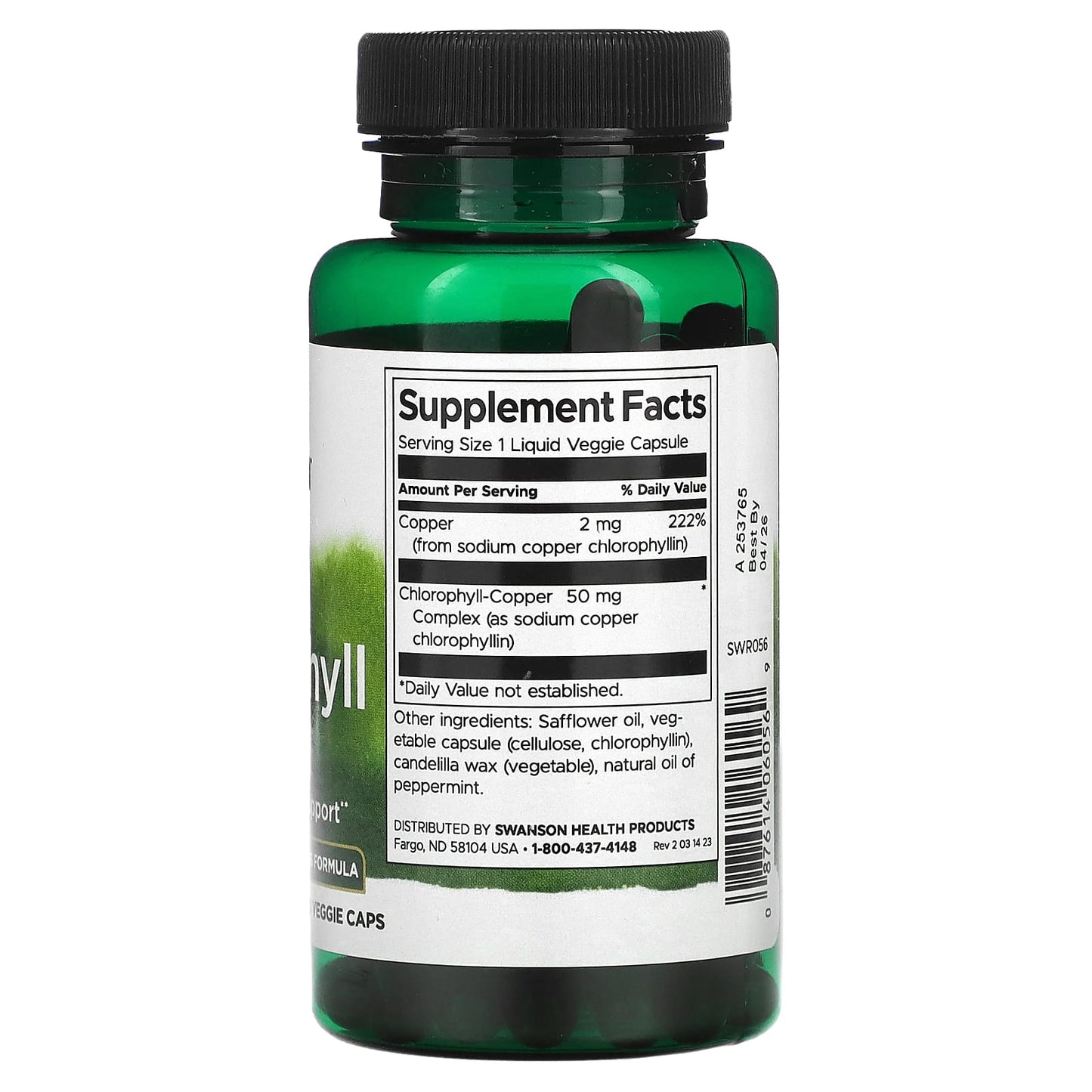 Swanson, Chlorophyll, 50 mg, 90 Liquid Veggie Caps - Image 2