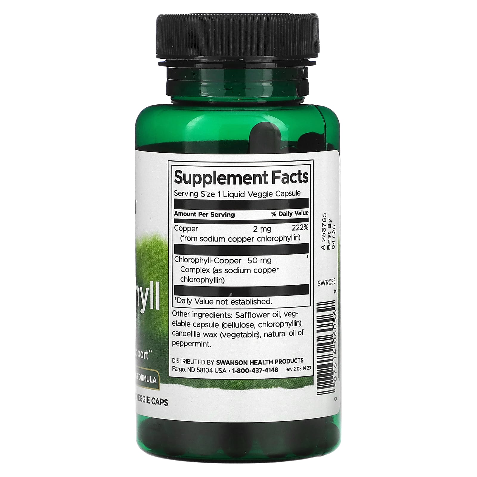 Swanson, Chlorophyll, 50 mg, 90 Liquid Veggie Caps - Image 2