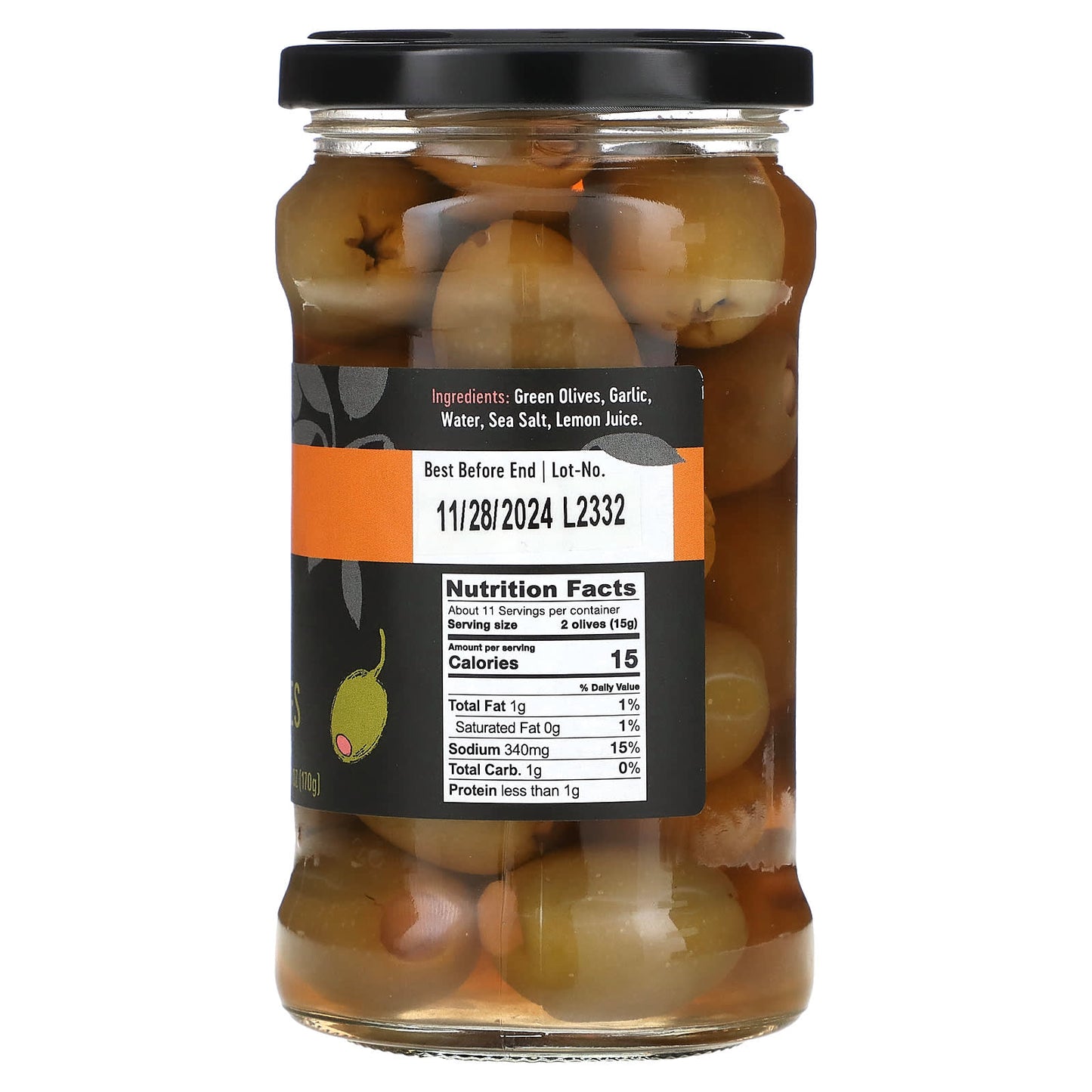 Gaea Garlic Stuffed Green Olives, Crispy & Delicious Greek Snack - Image 2