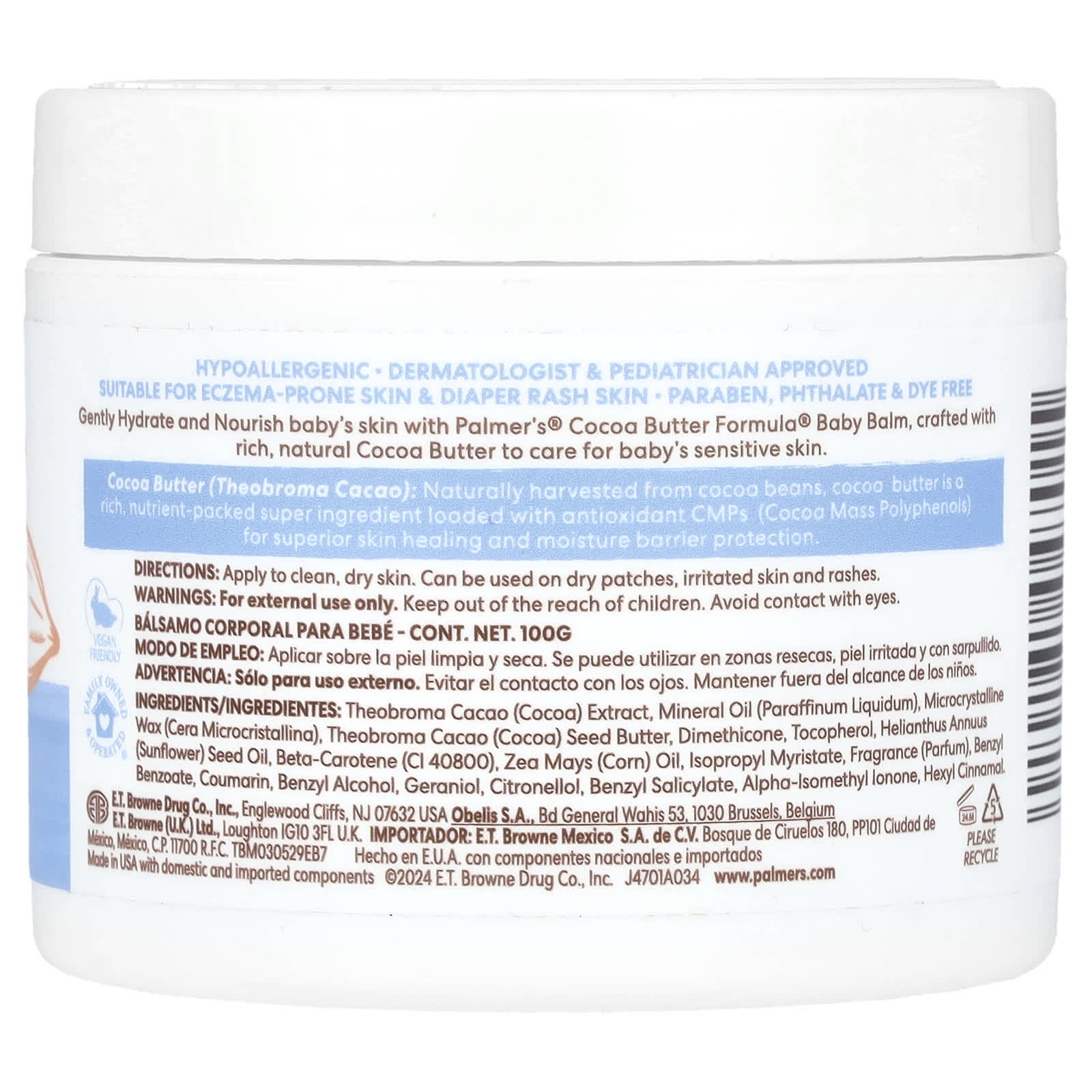 Palmer's, Baby, Cocoa Butter Formula® with Vitamin E, Cocoa Butter Baby Balm, 3.5 oz (100 g) - Image 2