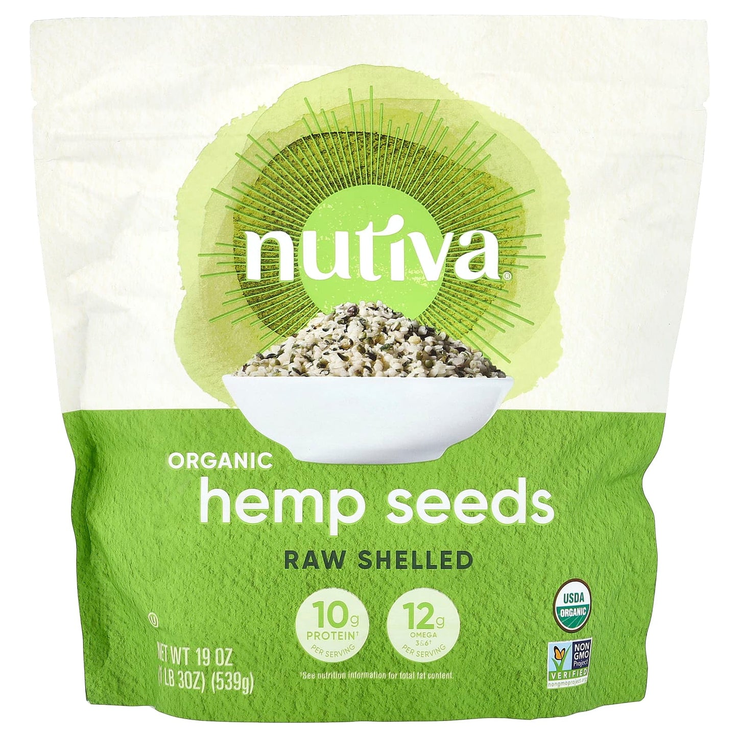 Nutiva, Organic Hemp Seeds, 19 oz (539 g) - Image 1