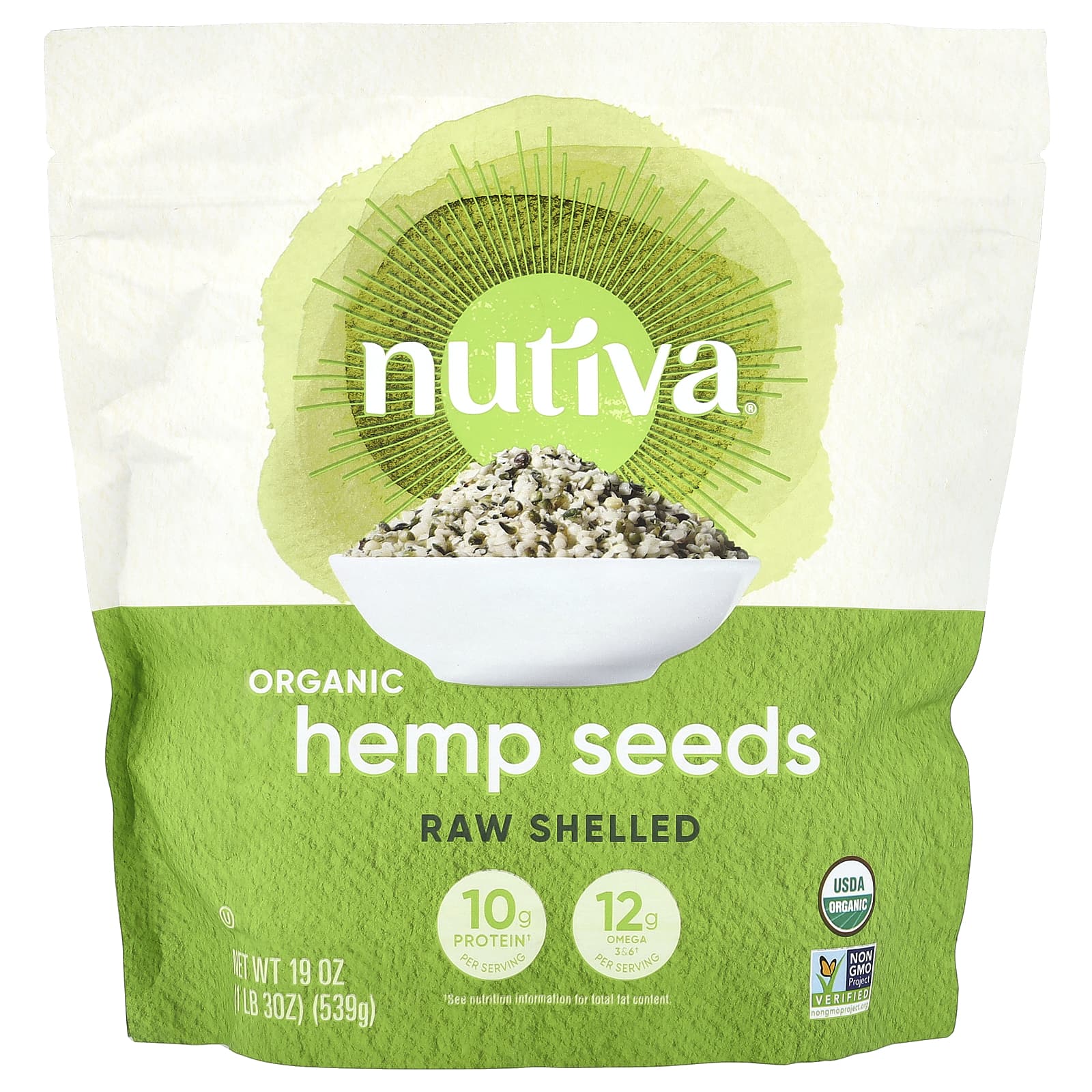 Nutiva, Organic Hemp Seeds, 19 oz (539 g) - Image 1