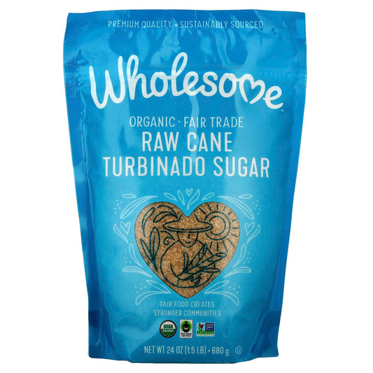 Wholesome Sweeteners, Organic Raw Cane Turbinado Sugar, 1.5 lbs (680 g) - Image 1
