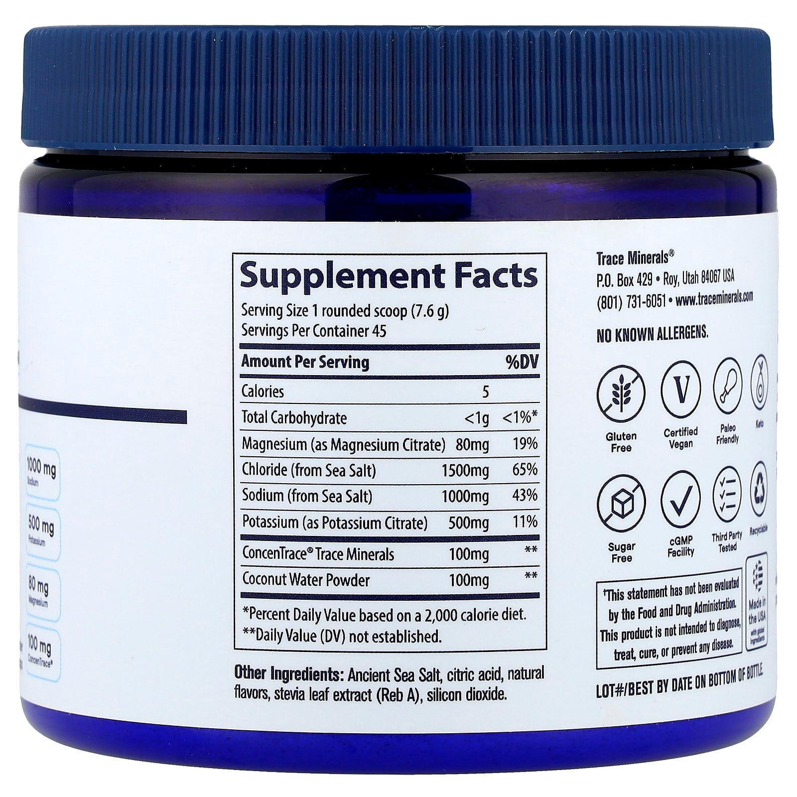 Trace, ZEROLyte Powder, Salty Orange, 12.1 oz (342 g) - Image 2