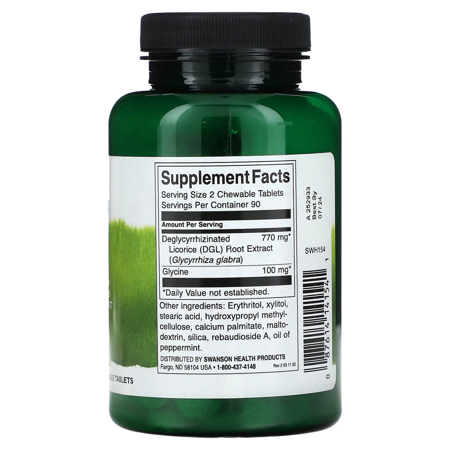 Swanson, DGL, 385 mg, 180 Chewable Tablets - Image 2