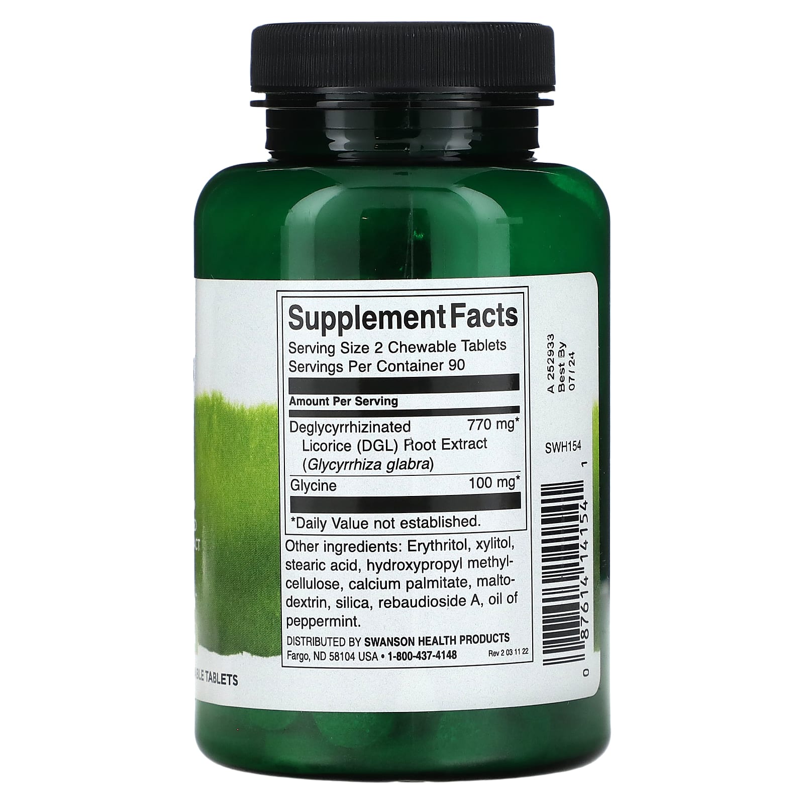 Swanson, DGL, 385 mg, 180 Chewable Tablets - Image 2