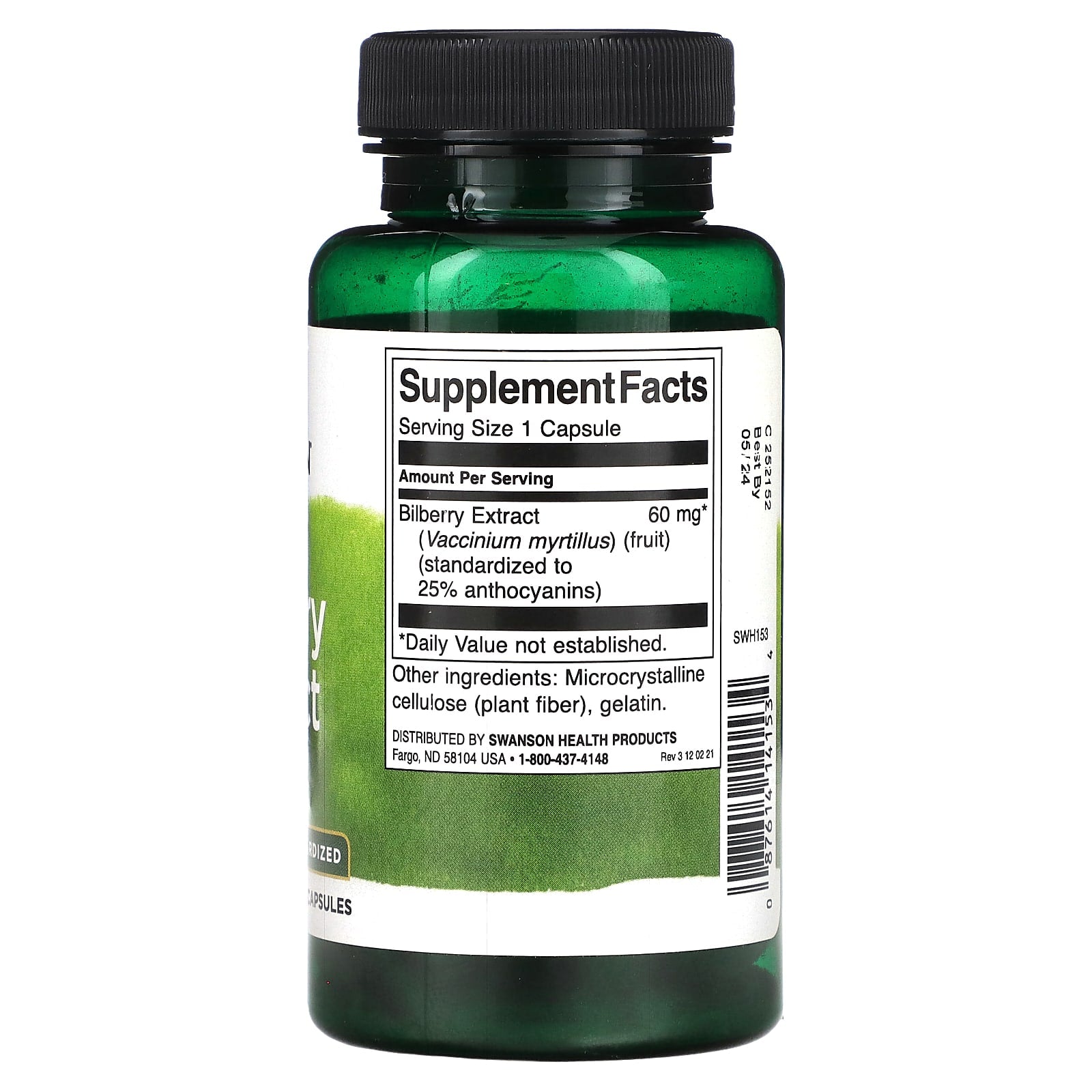 Swanson, Bilberry Extract, 60 mg, 120 Capsules - Image 2