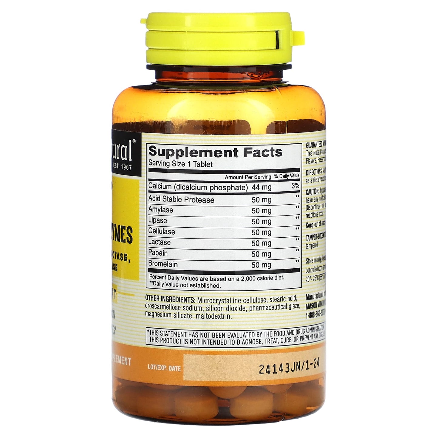 Mason Natural, Plant-Based Ultra Digestive Enzymes, 60 Tablets - Image 2