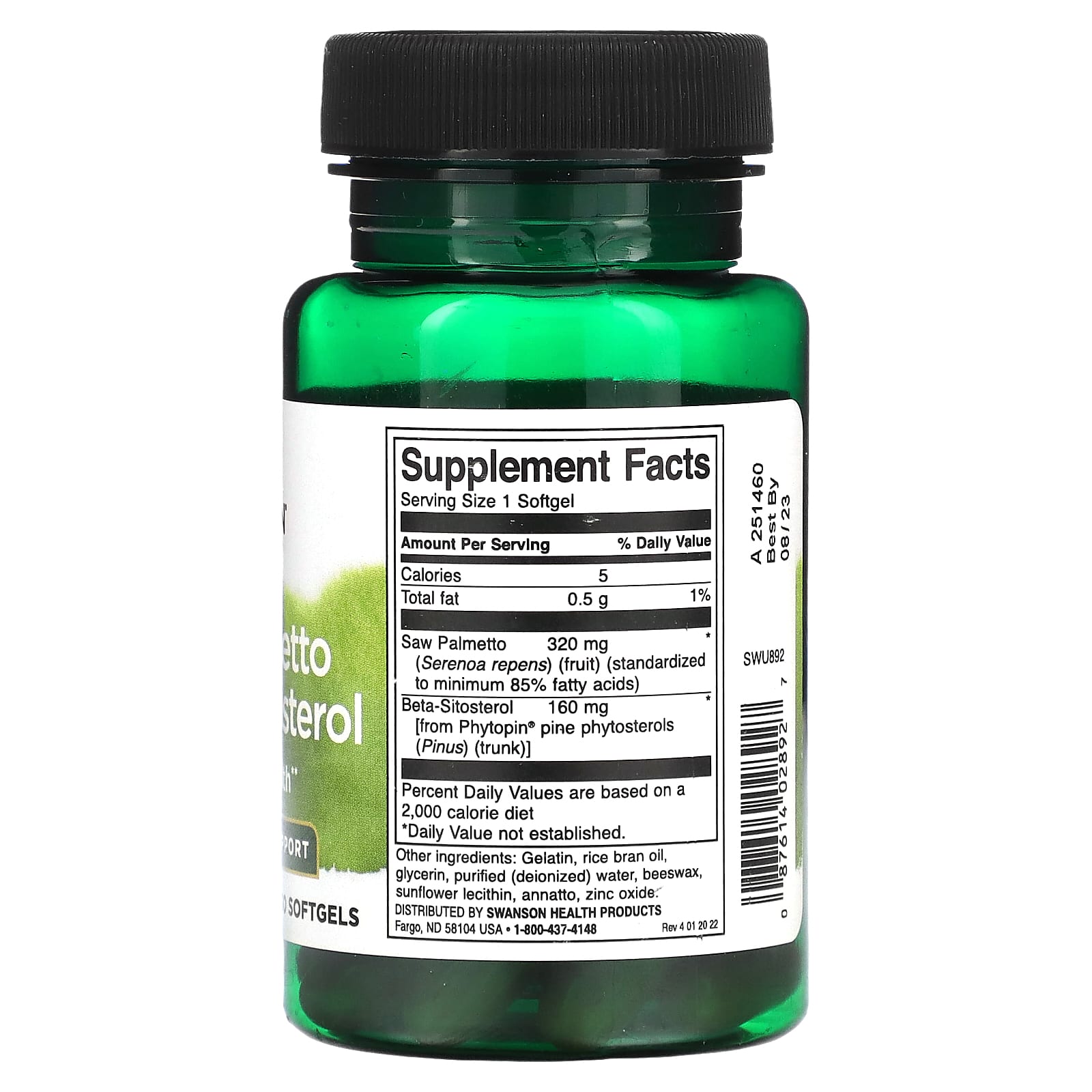 Swanson, Saw Palmetto & Beta-Sitosterol, 30 Softgels - Image 2