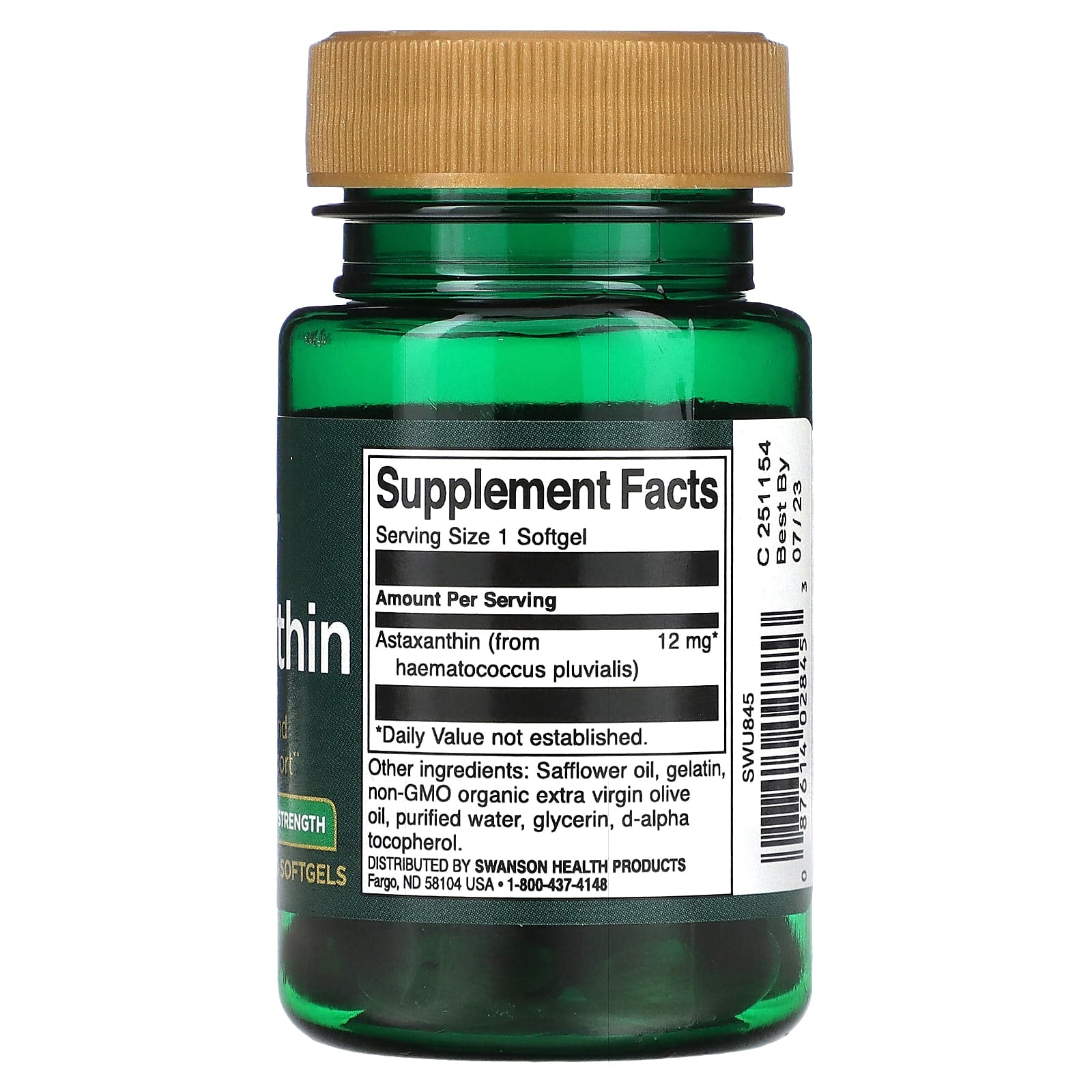 Swanson, Astaxanthin, Maximum Strength, 12 mg, 30 Softgels