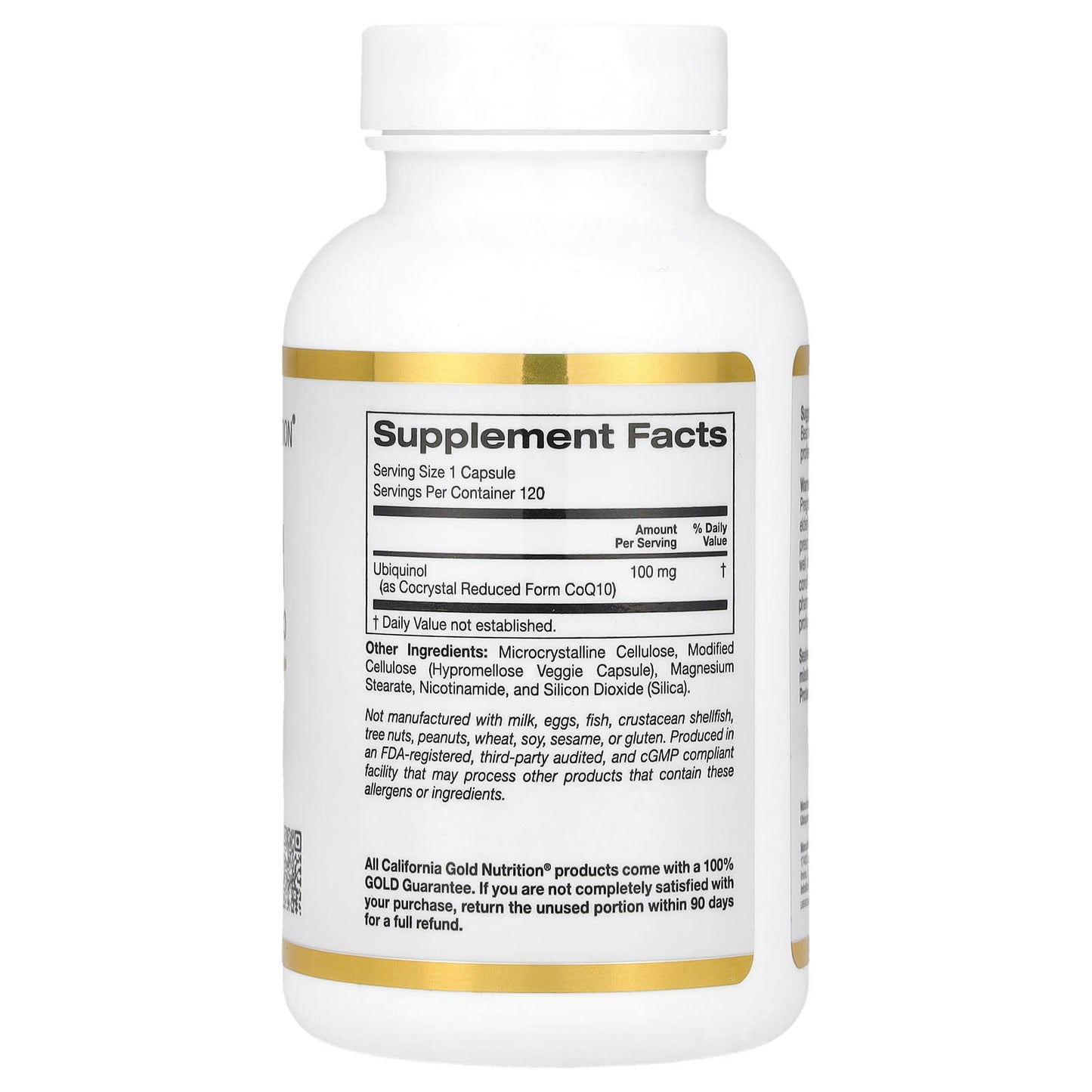 Ubiquinol CoQ10 100mg, Veggie Caps, 120 Count, California Gold Nutrition - Image 2