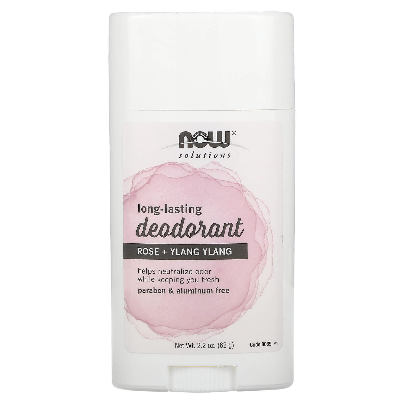 NOW Foods, Long Lasting Deodorant, Rose + Ylang Ylang, 2.2 oz (62 g) - Image 1