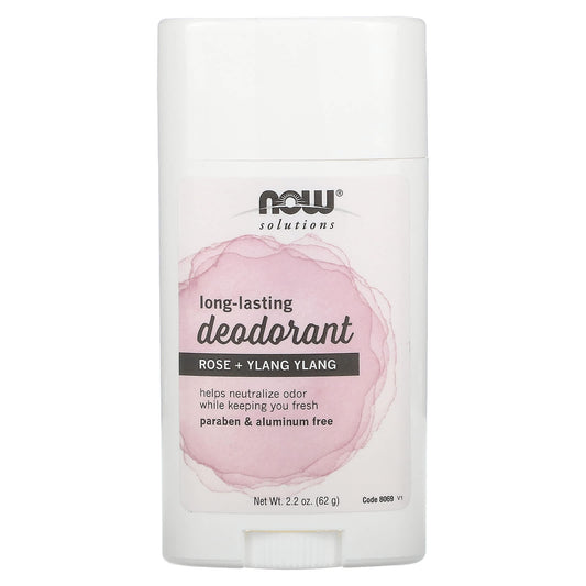 NOW Foods, Long Lasting Deodorant, Rose + Ylang Ylang, 2.2 oz (62 g) - Image 1