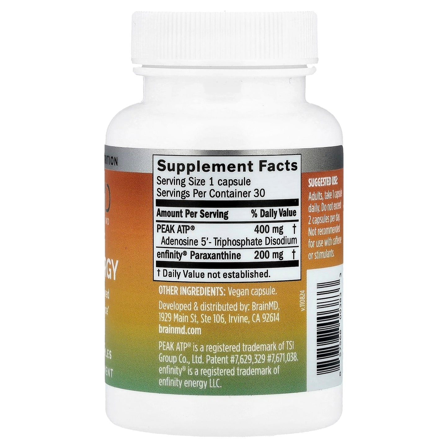 Boost Energy & Focus with BrainMD Peak Energy 30 Capsules - Image 2