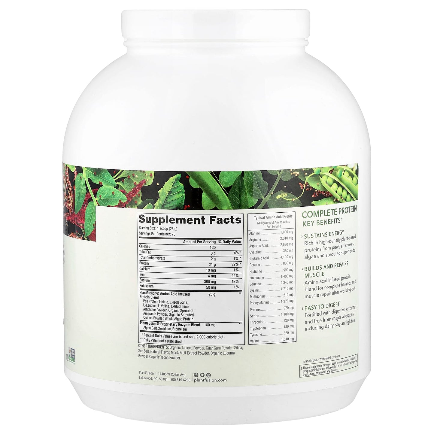 PlantFusion, Complete Protein, Natural, 4.36 lb (2.1 kg) - Image 2