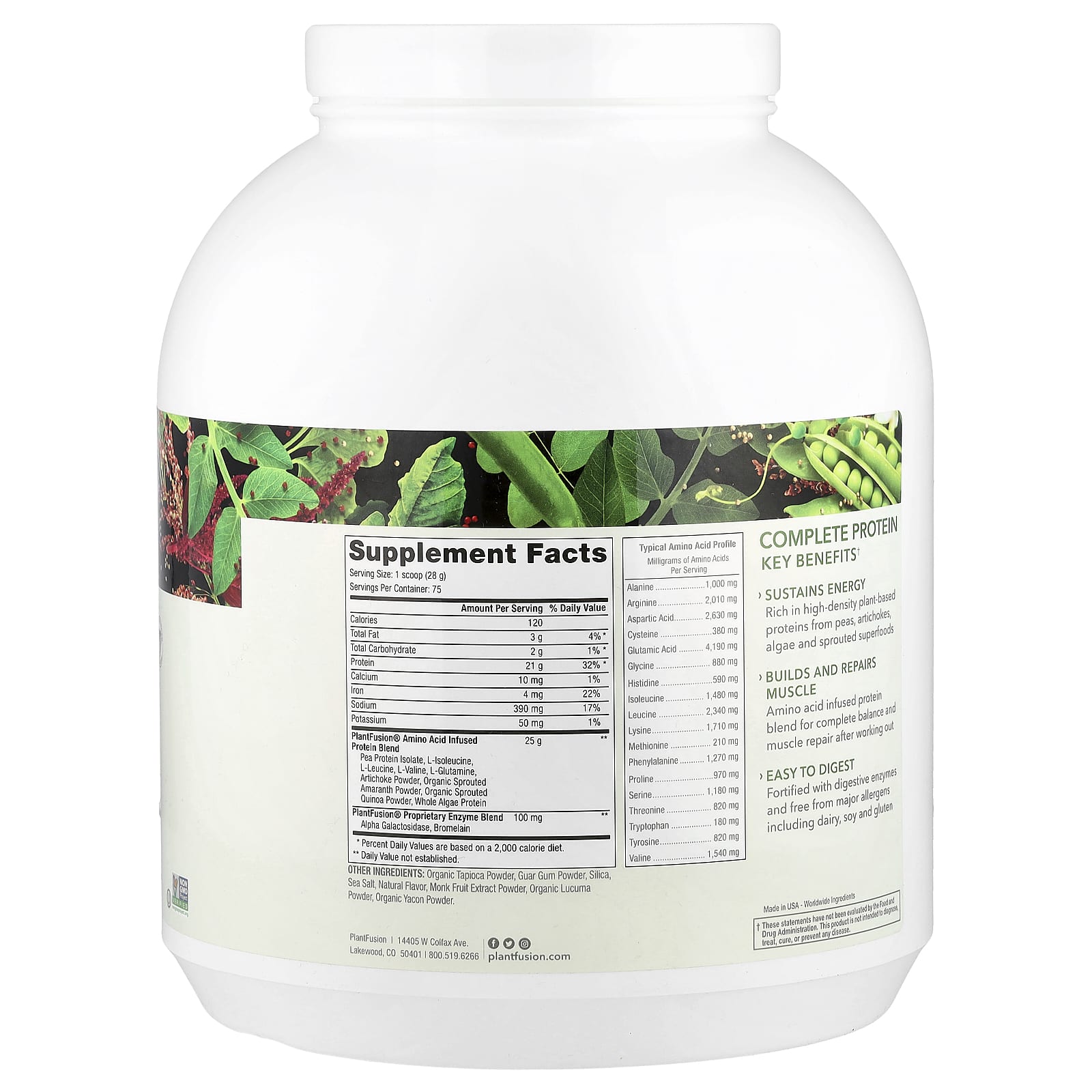 PlantFusion, Complete Protein, Natural, 4.36 lb (2.1 kg) - Image 2
