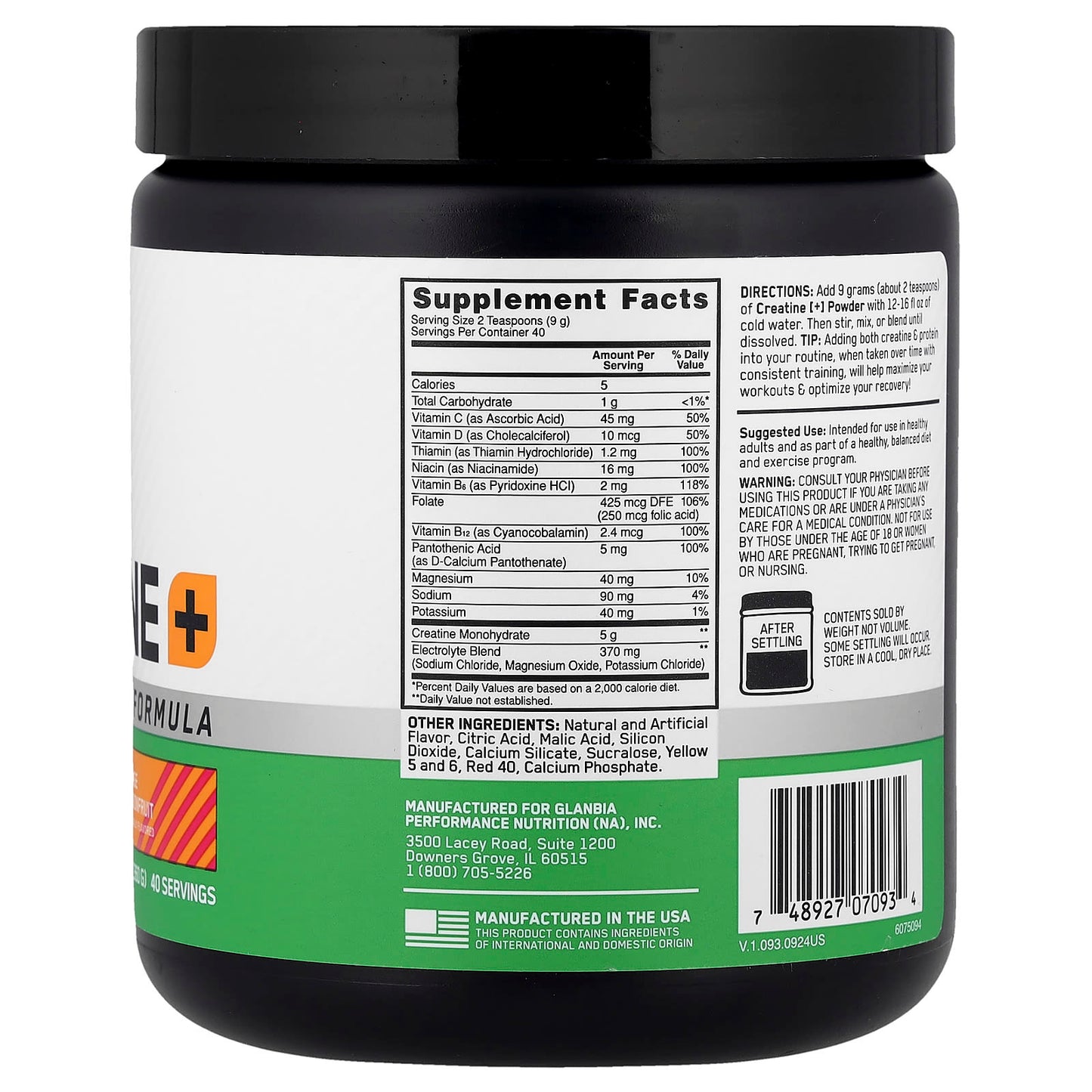 Optimum Nutrition, Creatine+, Orange Passionfruit, 12.69 oz (360 g) - Image 2