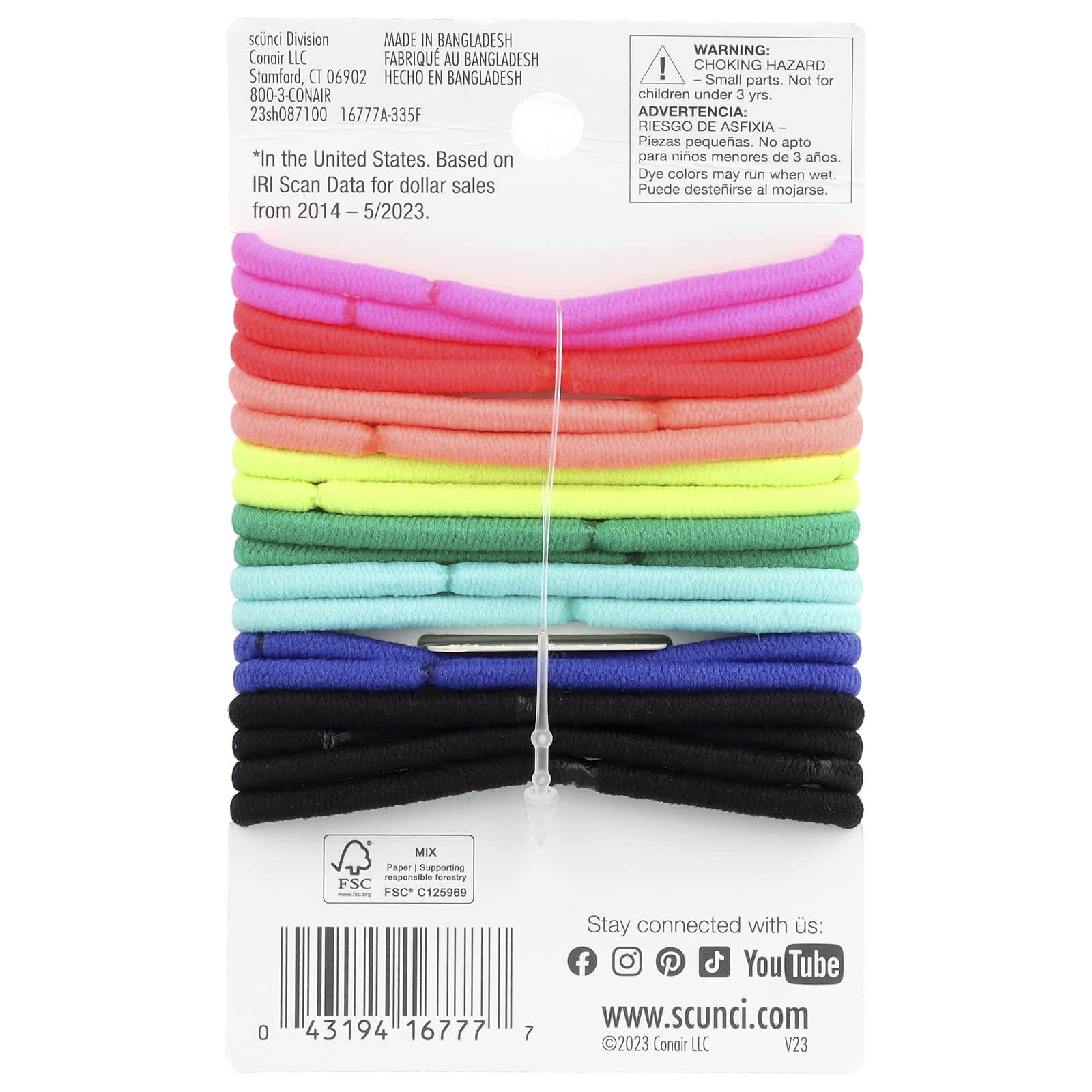 Scunci, No Damage® Elastics, All Hair, Medium Hold, Assorted Colors, 18 Pieces - Image 2