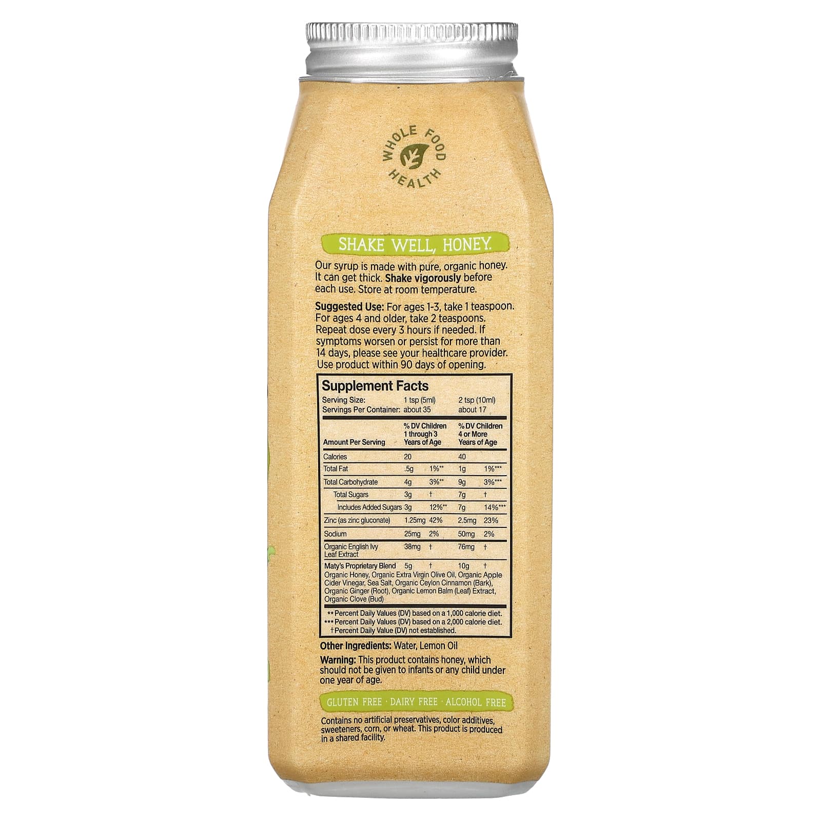 Maty's, Organic Children´s Mucus Cough Syrup, Ages 1+, 6 fl oz (177 ml) - Image 2