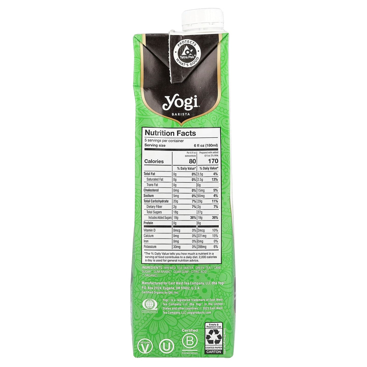 Yogi Tea, Barista, Organic Matcha Latte, Green Tea Concentrate, 32 fl oz (946 ml) - Image 2