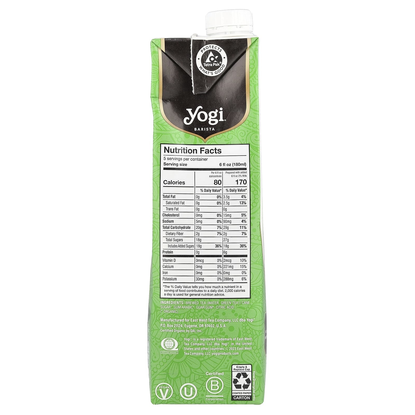 Yogi Tea, Barista, Organic Matcha Latte, Green Tea Concentrate, 32 fl oz (946 ml) - Image 2