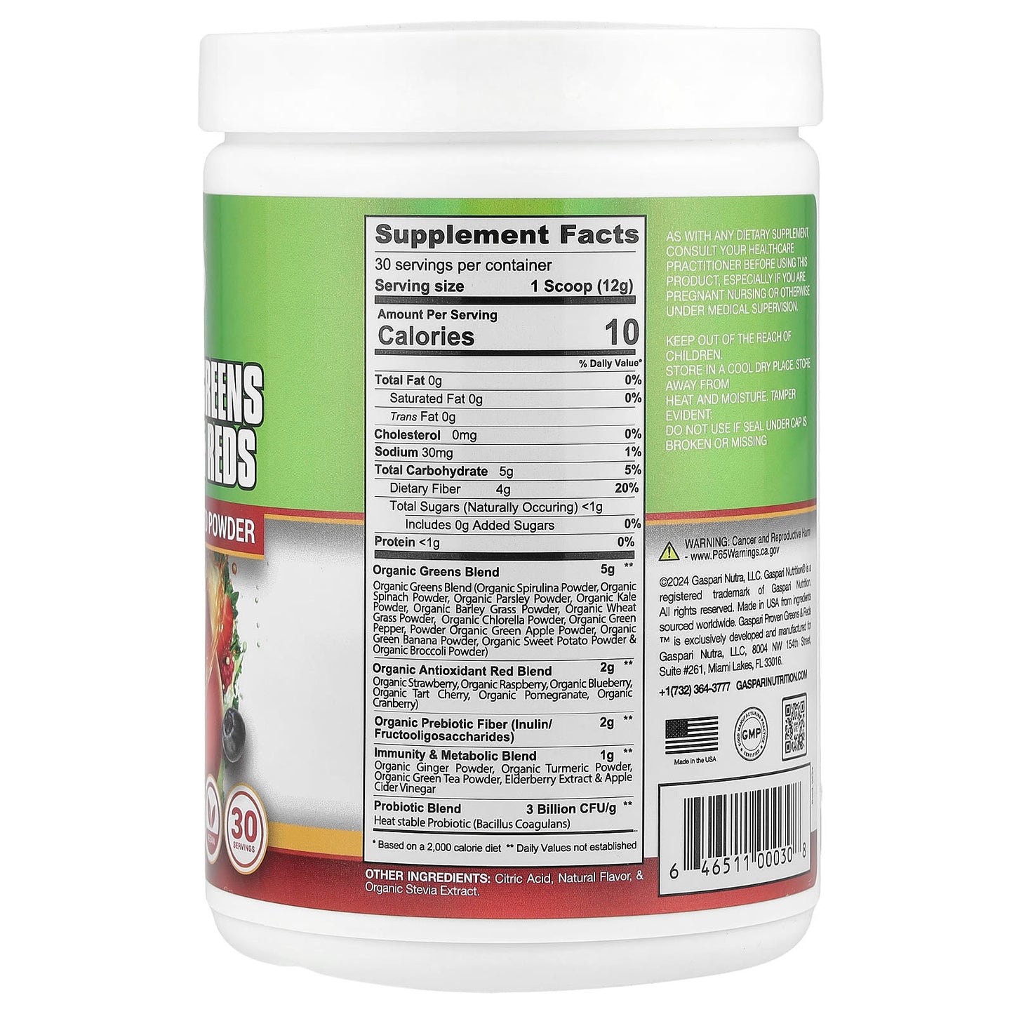 Superfood Greens & Reds Powder by Gaspari Nutrition - 12.69 oz - Image 2
