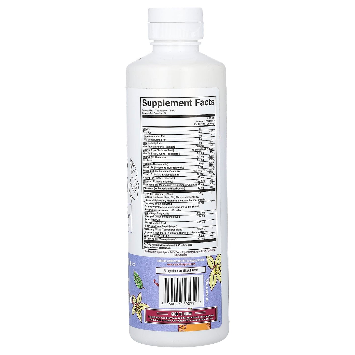 MaryRuth's, Prenatal & Postnatal Multivitamin Liposomal, Orange Vanilla, 15.22 fl oz (450 ml) - Image 2