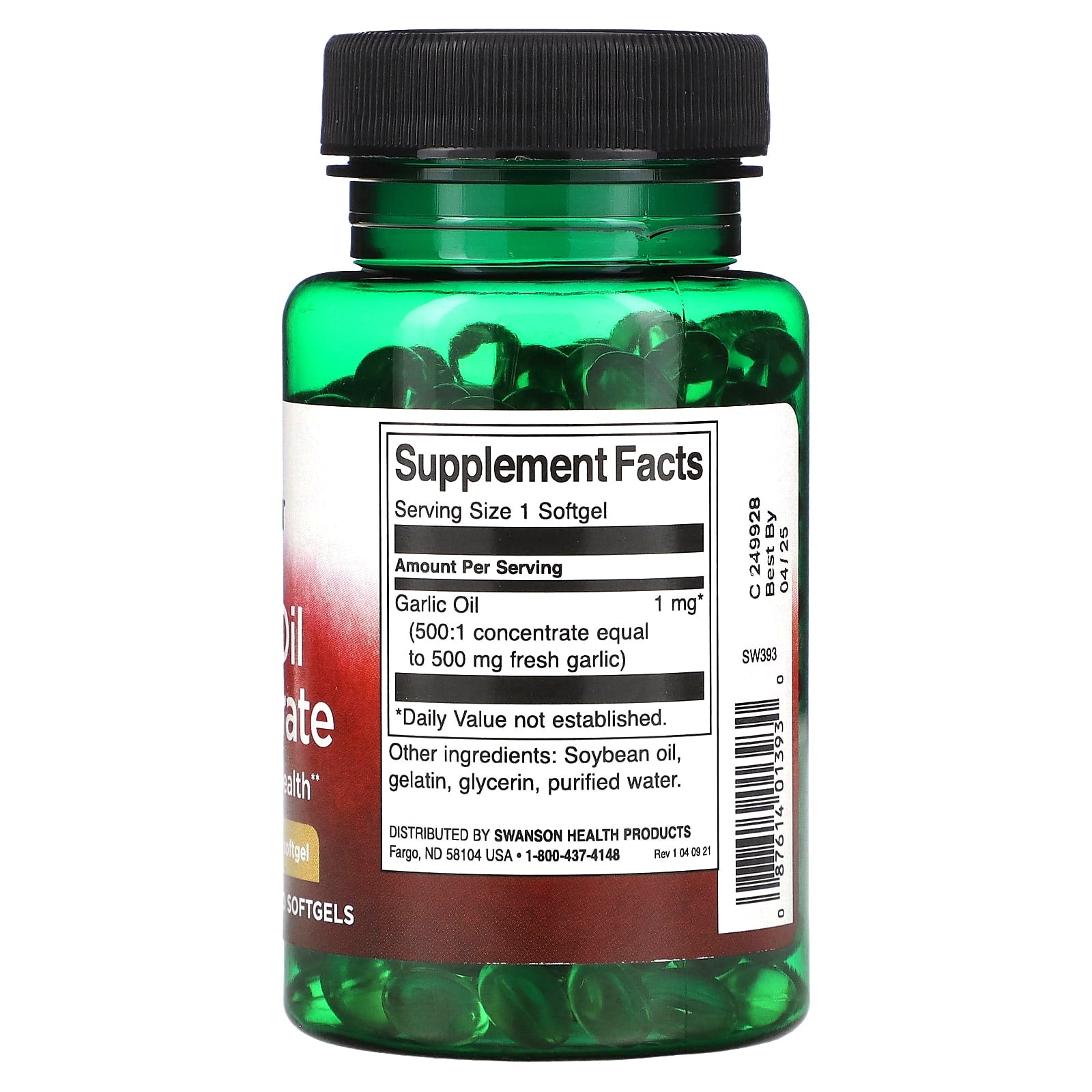 Swanson, Garlic Oil Concentrate, 500 mg, 250 Softgels - Image 2